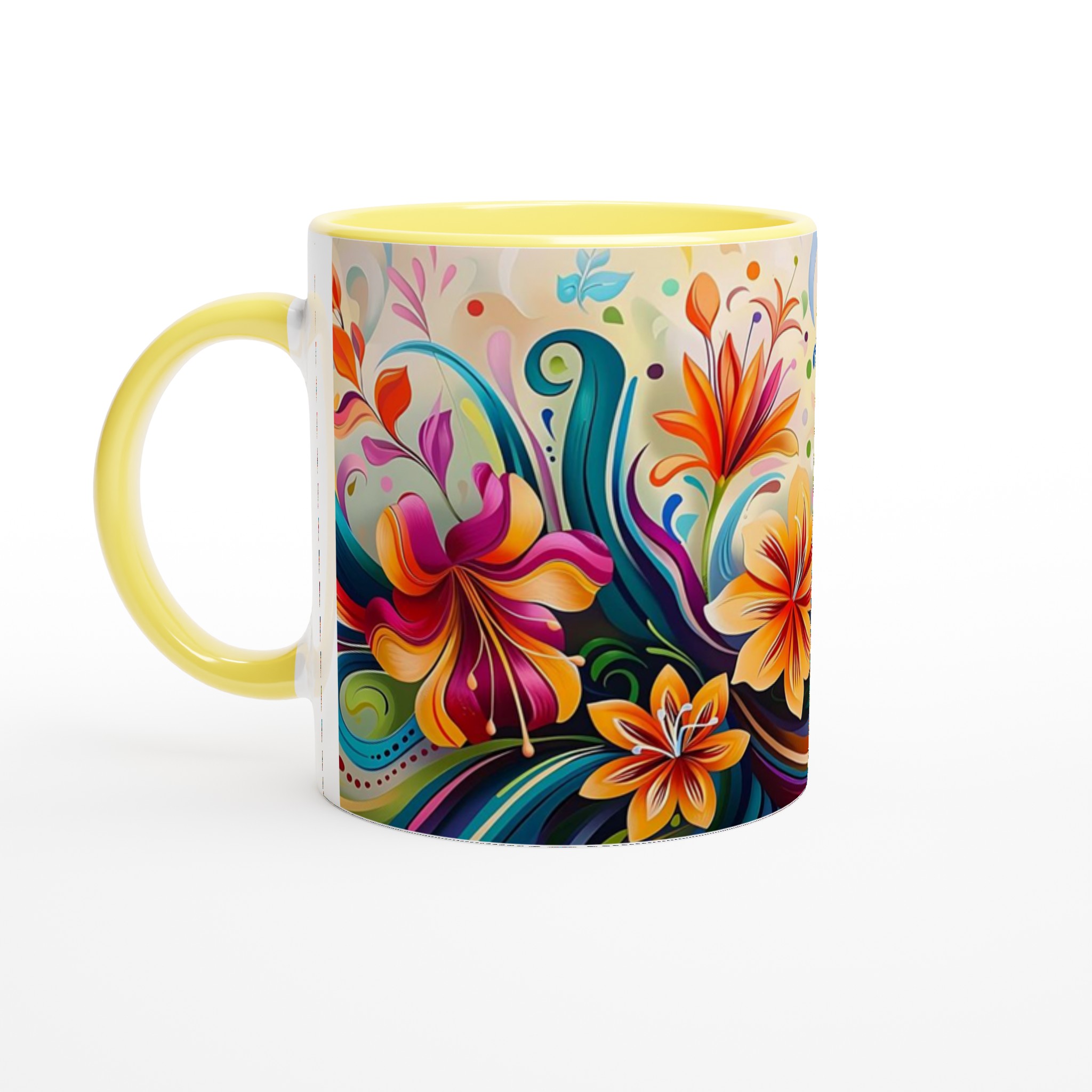 Konstfull Blomster Dans – 11oz Keramikmugg i Valfri Färg – Perfekt för Konstälskare 3 3893f870-17fd-4846-81b6-6ac7b1e20e85