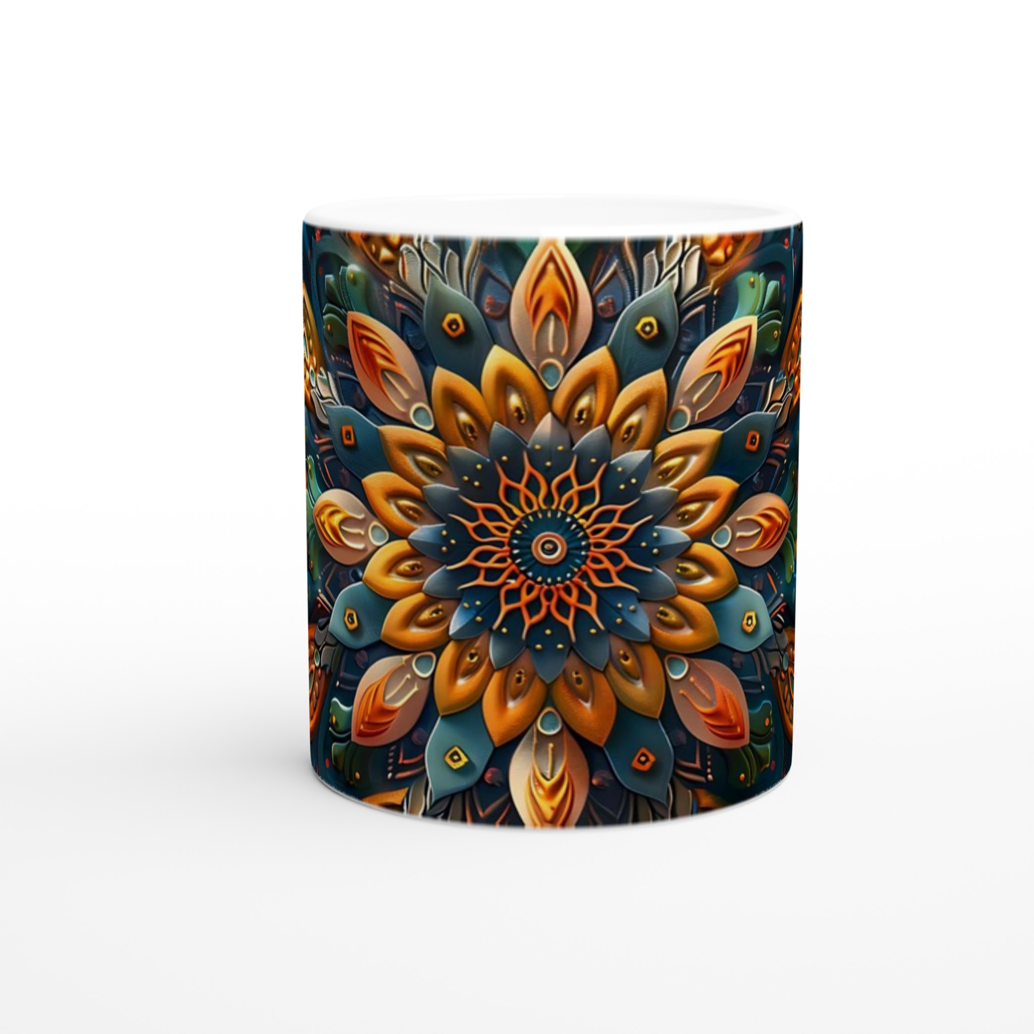 Abstrakt Mandala 11oz Keramisk Mugg - Levande Konsttryck för Kaffeälskare 8 389e9680-22a3-43c1-baf7-20dc3aaa1dc5