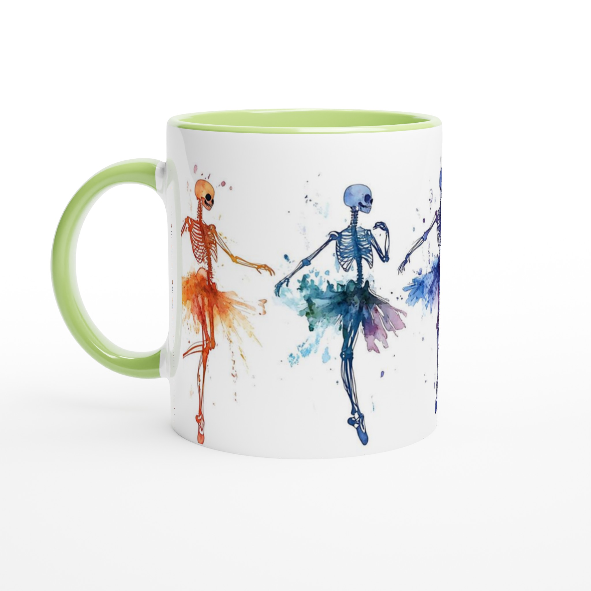 Dansande Akvarell Skelett Mugg – Färgstark Keramisk Kaffemugg i ditt val av sju nyanser! 7 38d8695c-3dd3-4c40-99c7-b4c1d4636601