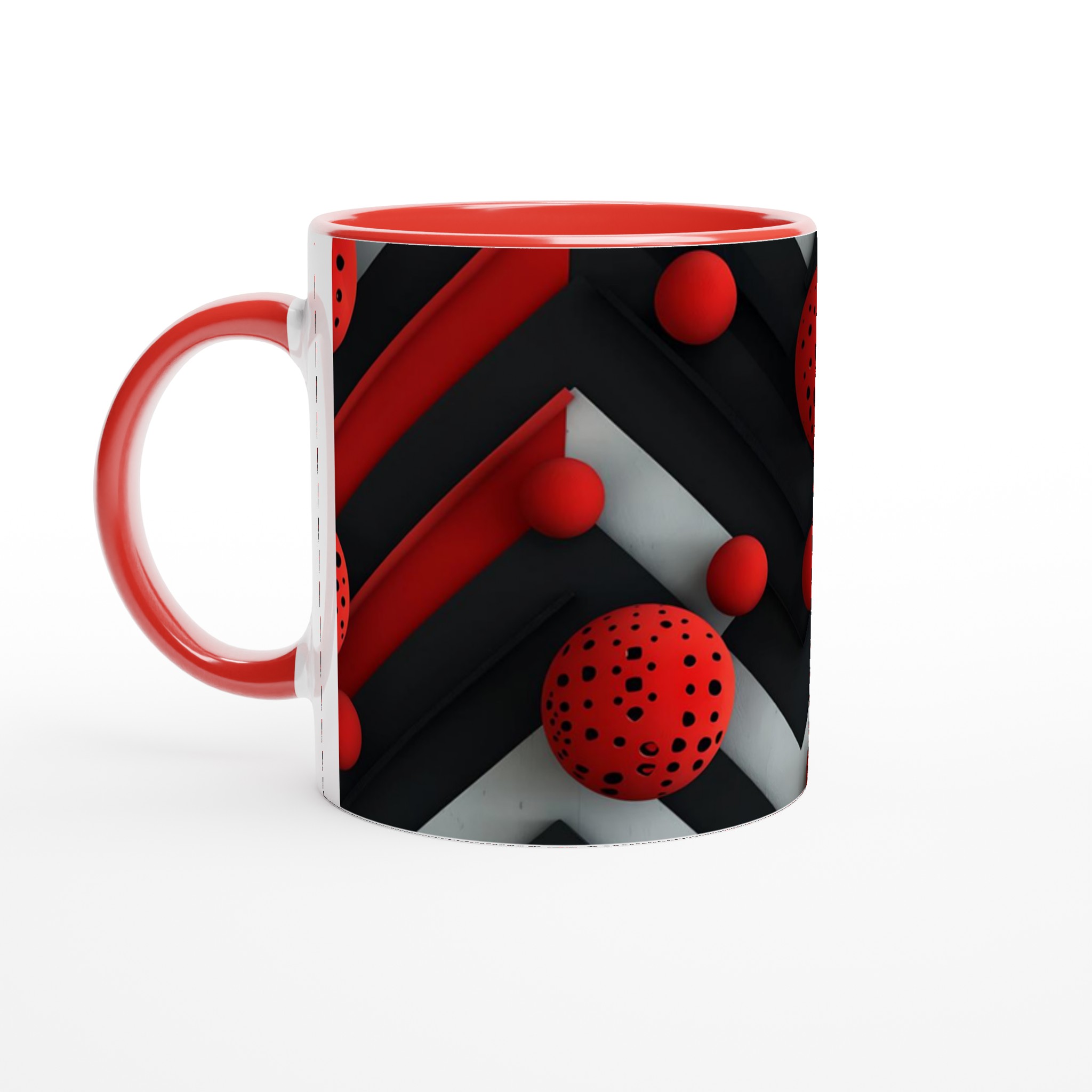 Abstrakt Geometrisk 11oz Keramikmugg – Dynamisk Design i Svart, Vitt & Rött 5 38f609e6-3719-4063-aba5-24fb54d25909