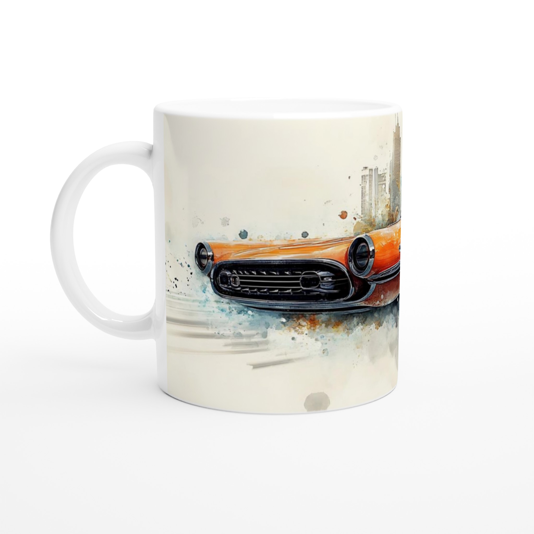 Retro Road Trip: Vibrant Watercolor Classic Car Mugg - 11oz Keramisk Kaffemugg i ditt val av 7 färger 1 38f7a467-47a1-4de6-bbb4-b7675db95db1