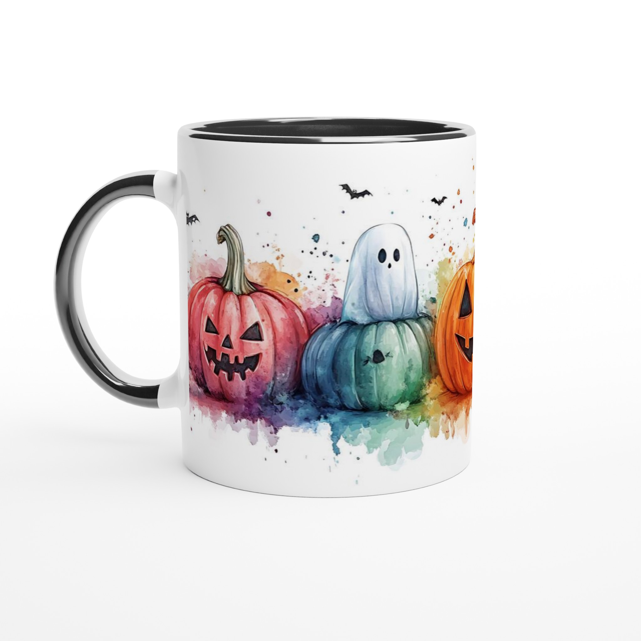 Färgsprakande Halloween Mugg: Bus eller Godis med Spöken & Pumpor i Akvarell – Välj din Färg! 4 3902177b-19f4-4f22-a1a1-8bca65bbb7f4