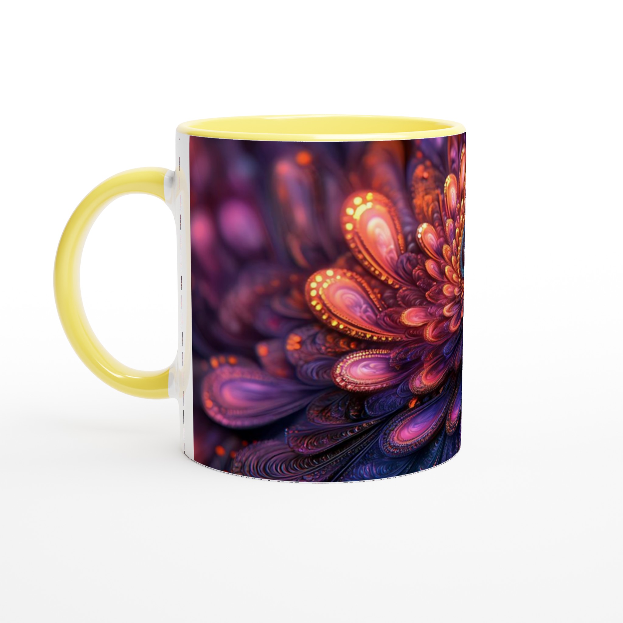 Kosmisk Blomster Keramisk Mugg – 11 oz Vit – Upplev Magisk Design i Varje Klunk 3 392043e5-ce04-4e52-b2f1-6ea58615846d
