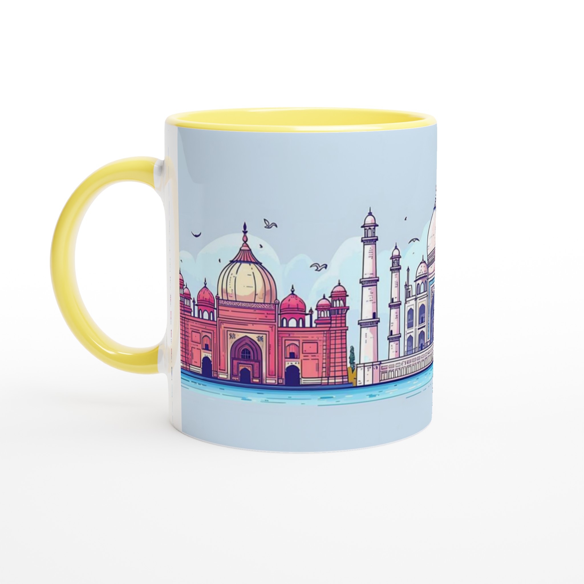 Indiska Ikoner Mugg: Historiska Landmärken i Pastell – 11 oz Keramikmugg 3 39352a1e-b948-457e-82ce-b1176dc22f3b