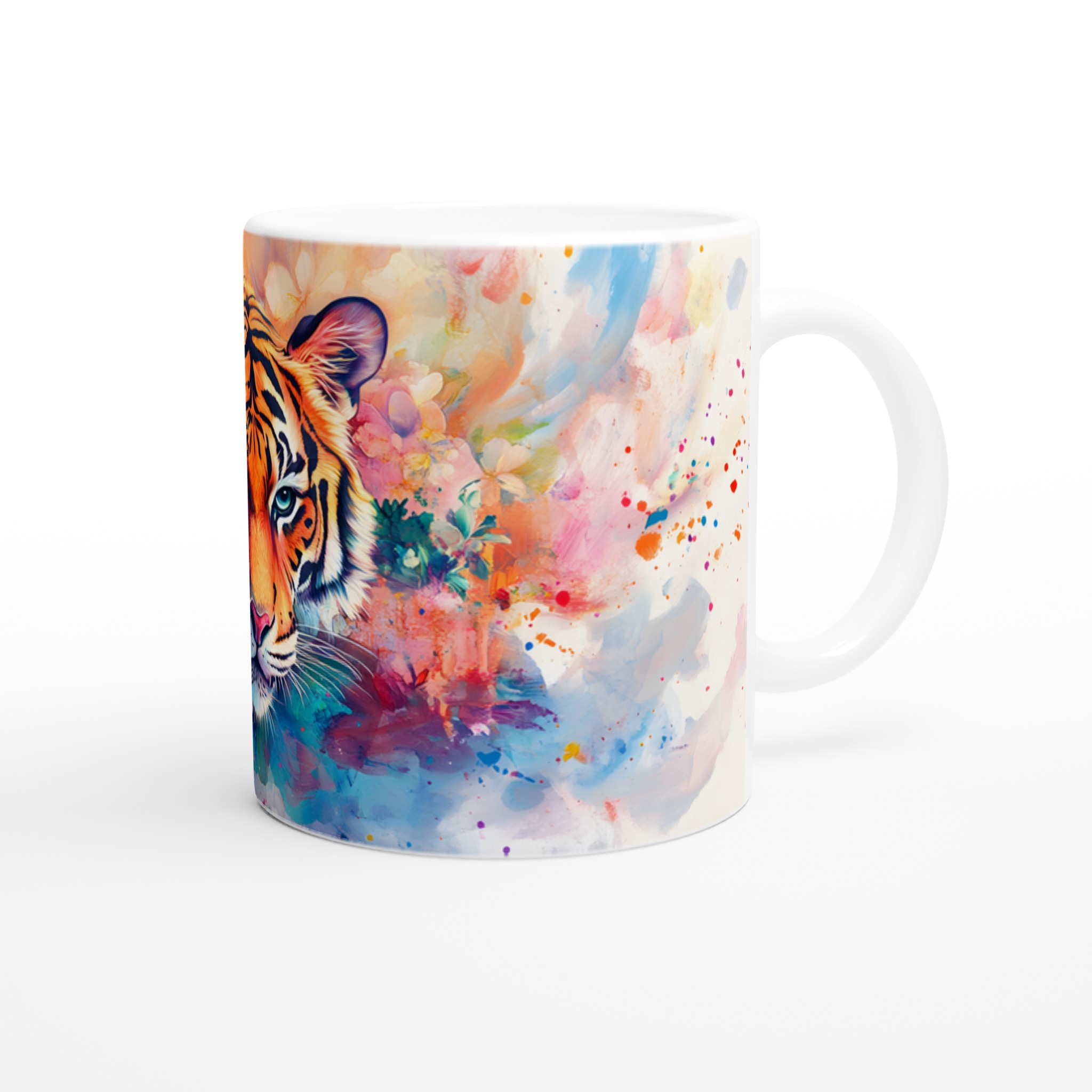 Konstnärlig Tiger Mugg – Vibrant Akvarell Design, 11oz Keramik 9 395dbcbd-b735-4141-b10e-26f552ce9325