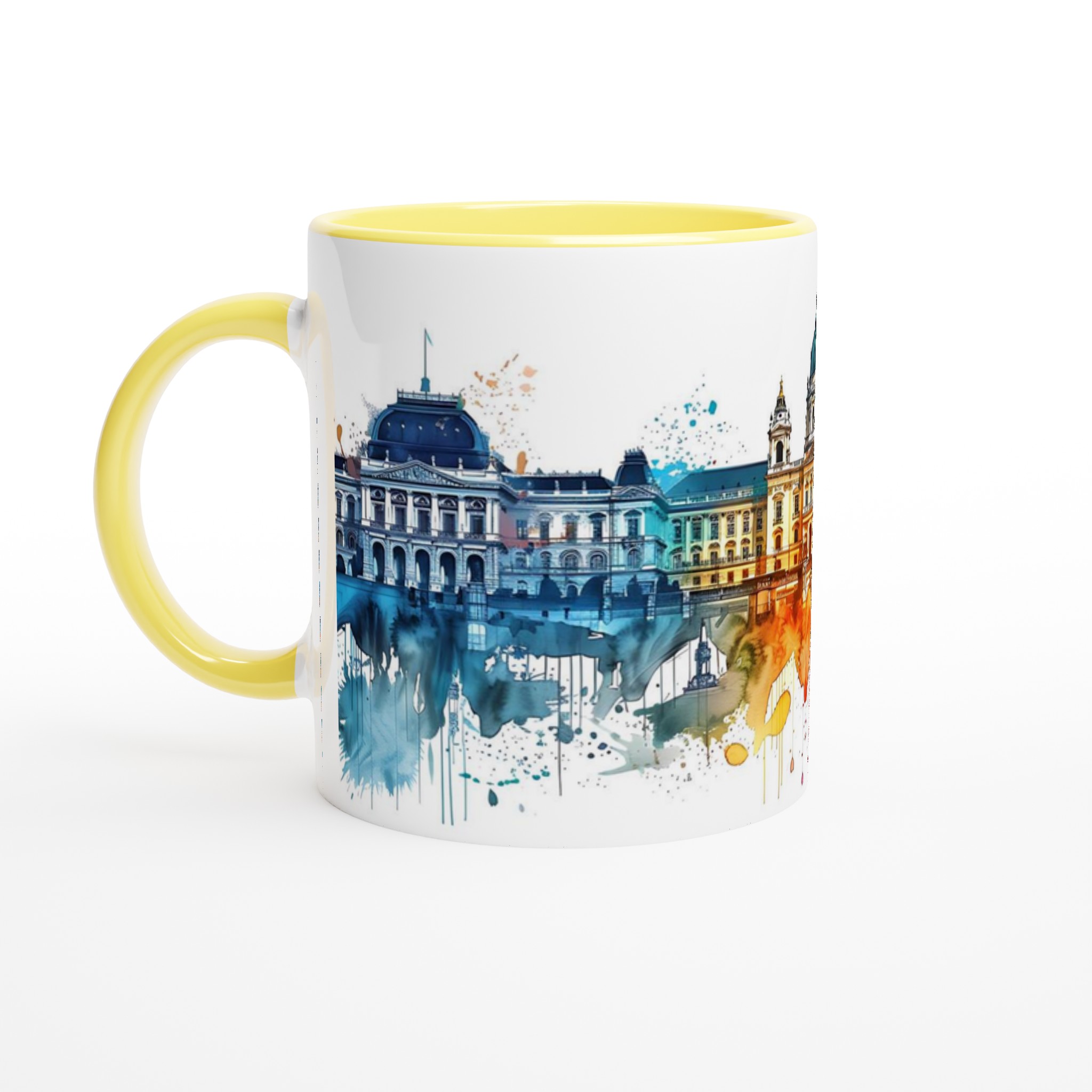 Abstrakt Stadsbild Akvarell Mugg – Levande Färger & Kreativ Design, Välj din Favoritfärg! 3 3967a028-5931-4db2-bb5f-78afe99ffb0f
