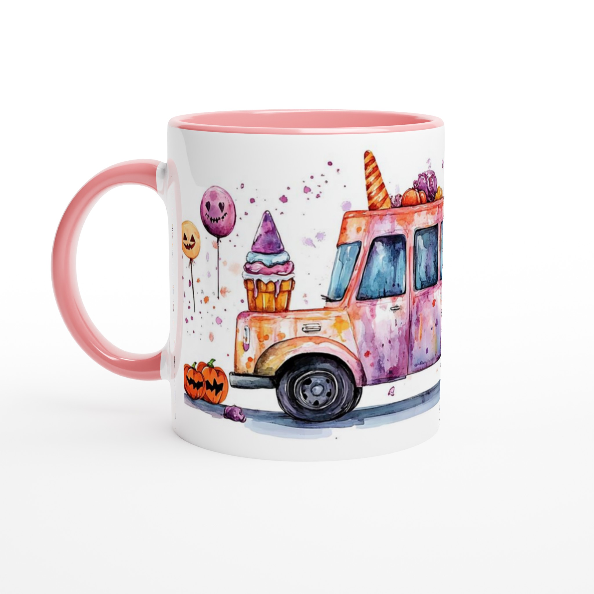 Magisk Halloween-Mugg: En Godisbil i Akvarell | 11oz Keramisk Kaffemugg 6 39878fa4-4203-4331-9010-462c05a2849d