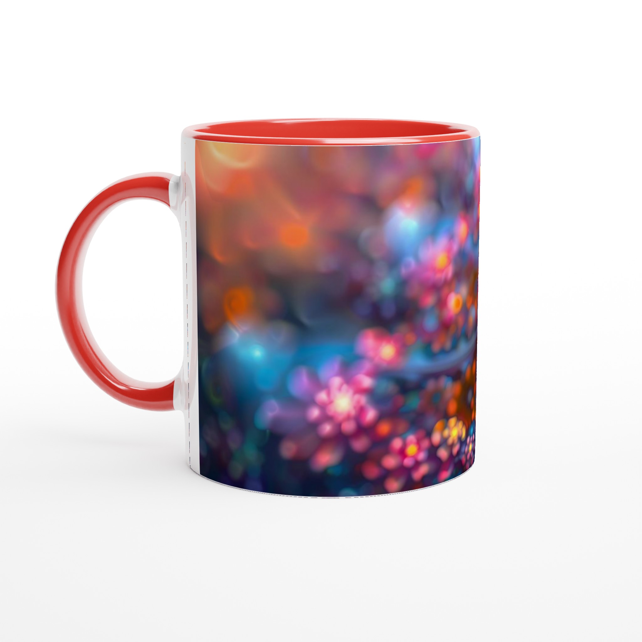 Kosmisk Blomstermugg – 11oz Keramikmugg med Hypnotisk Fraktaldesign i Livfulla Nyanser 5 39dd5e2e-971e-45fe-afc9-74554e131957