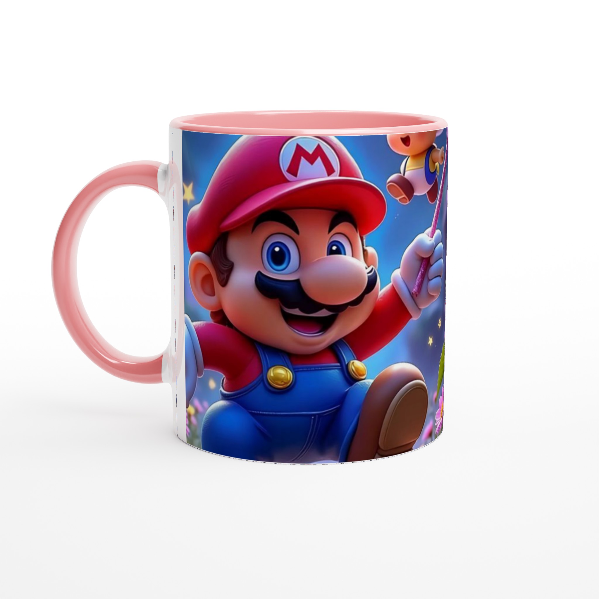 Vit 11oz keramisk mugg med färgstarkt och lekfullt Super Mario-motiv – välj din favoritfärg 6 39f8cf63-0783-48dd-9046-3c79795ef575
