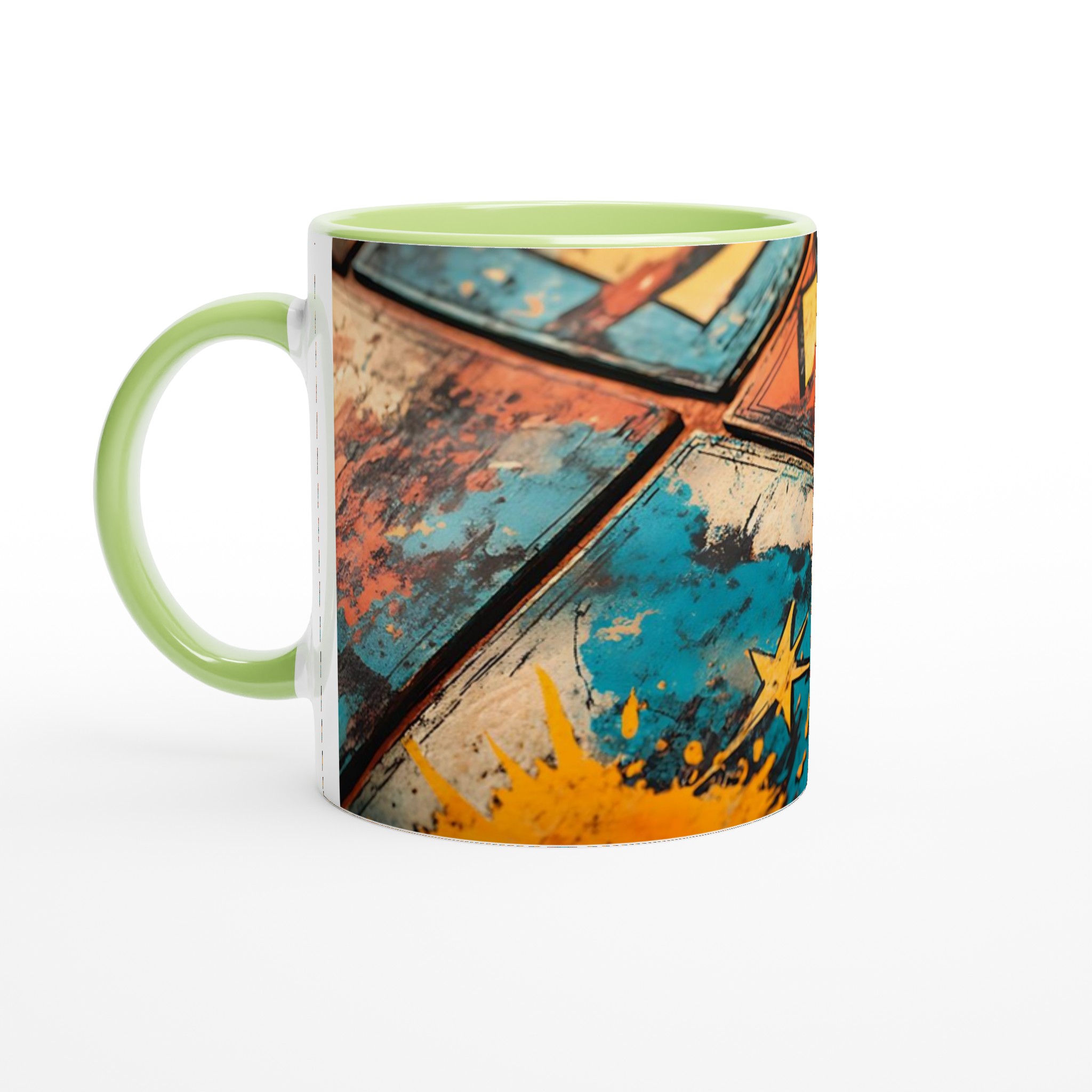 Abstrakt Pop Art Keramisk Mugg - Din Favoritdryck i Livfull Grunge-Stil, 11oz 7 3a250a34-d979-4ec8-b26e-593f2e8f576f