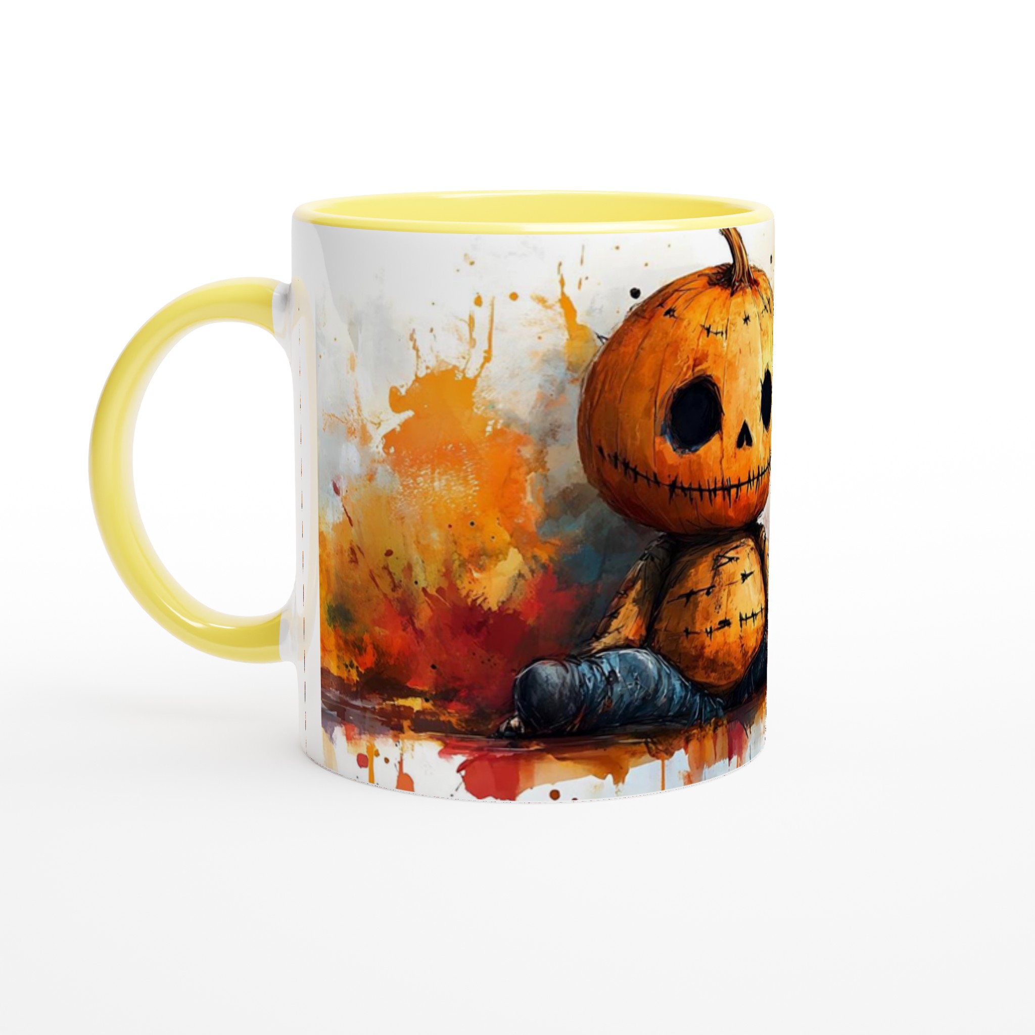 Unik Halloween Pumpa Mugg - Konstnärlig Akvarell Stil 11oz Keramikmugg i Valfri Färg 3 3a2a198c-9ec7-428f-b007-adc32ede4174