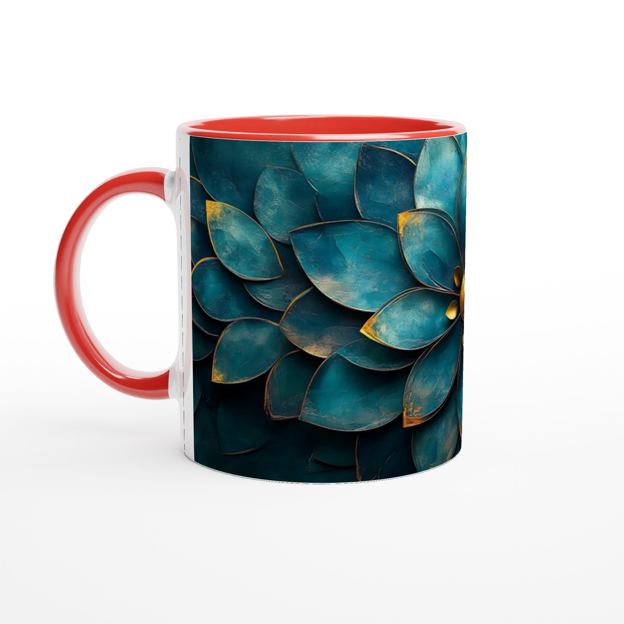Lyxig Lotusmugg – Blågrön & Guld Keramisk Kaffemugg, 11oz – Välj din färg! 5 3a4c497e-473f-4dc4-90fe-7aec00cbbaf2