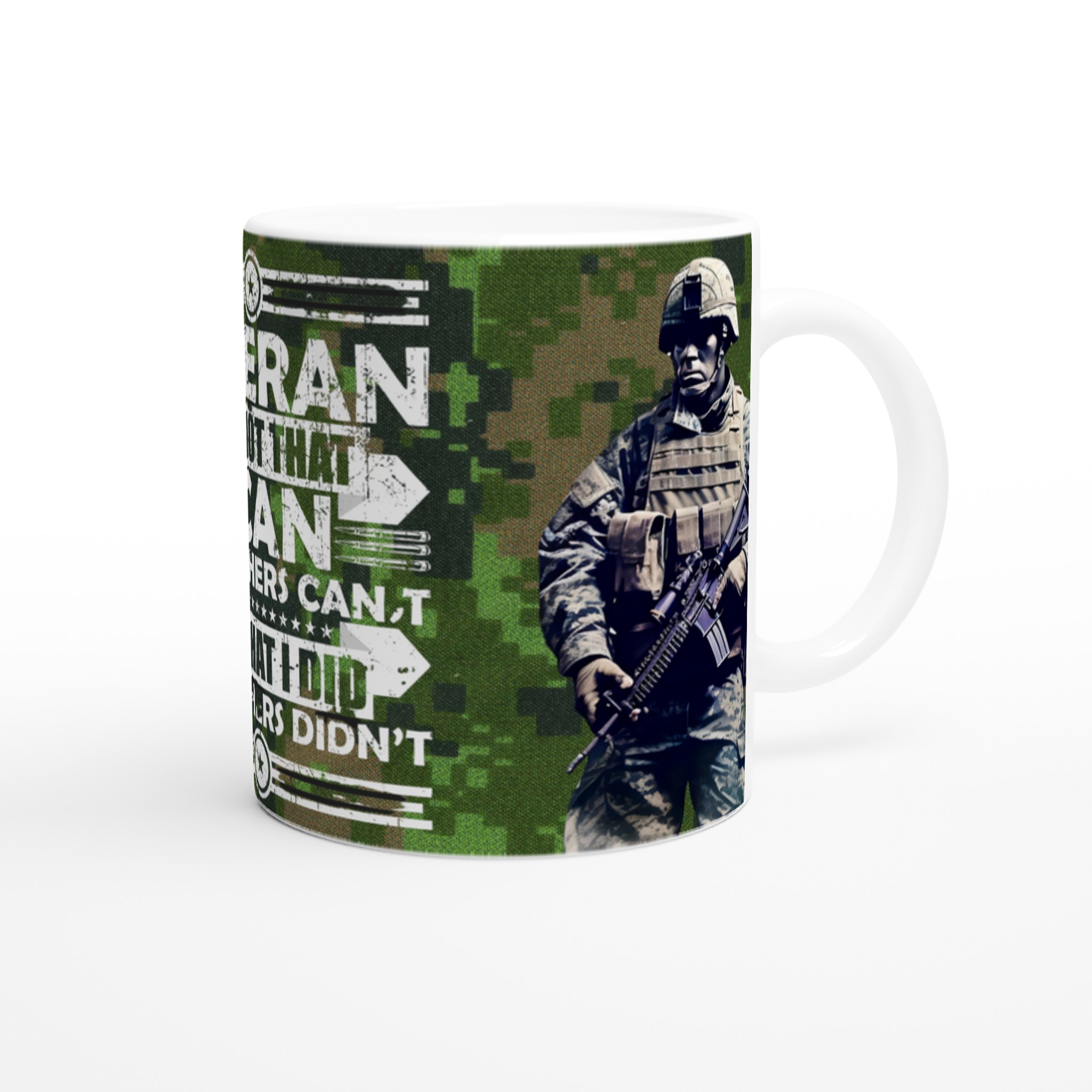 Veteran Inspirational 11oz Ceramic Mug – Bold Camouflage Style in Seven Colors 9 3a504ac2-f5fa-425a-a7c9-d5d955ff3ce5