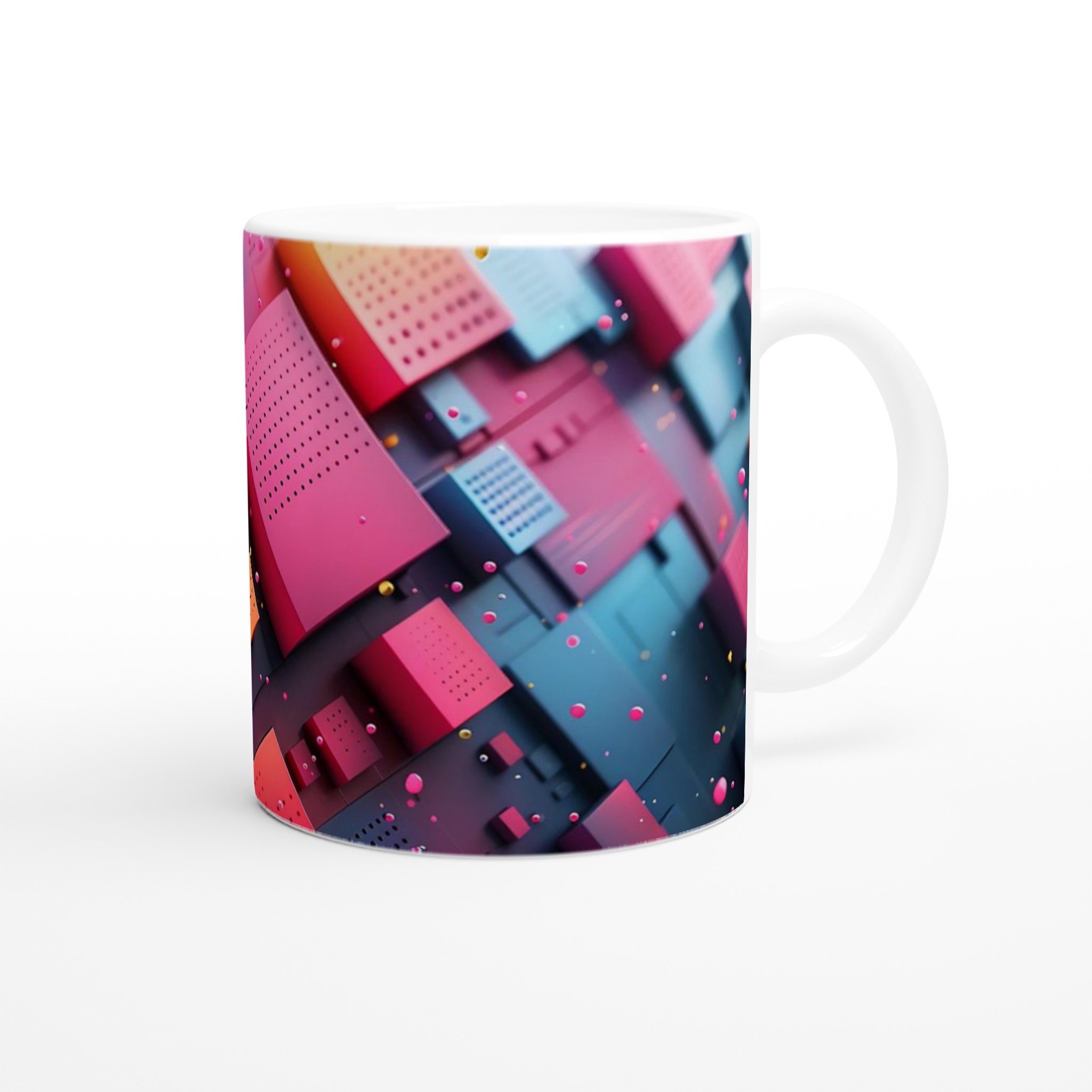 Abstrakt Geometrisk 11oz Keramisk Mugg – Modern Design i Valfri Färg 9 3a621a8c-c0b7-453f-b8d8-225bf5adeb01