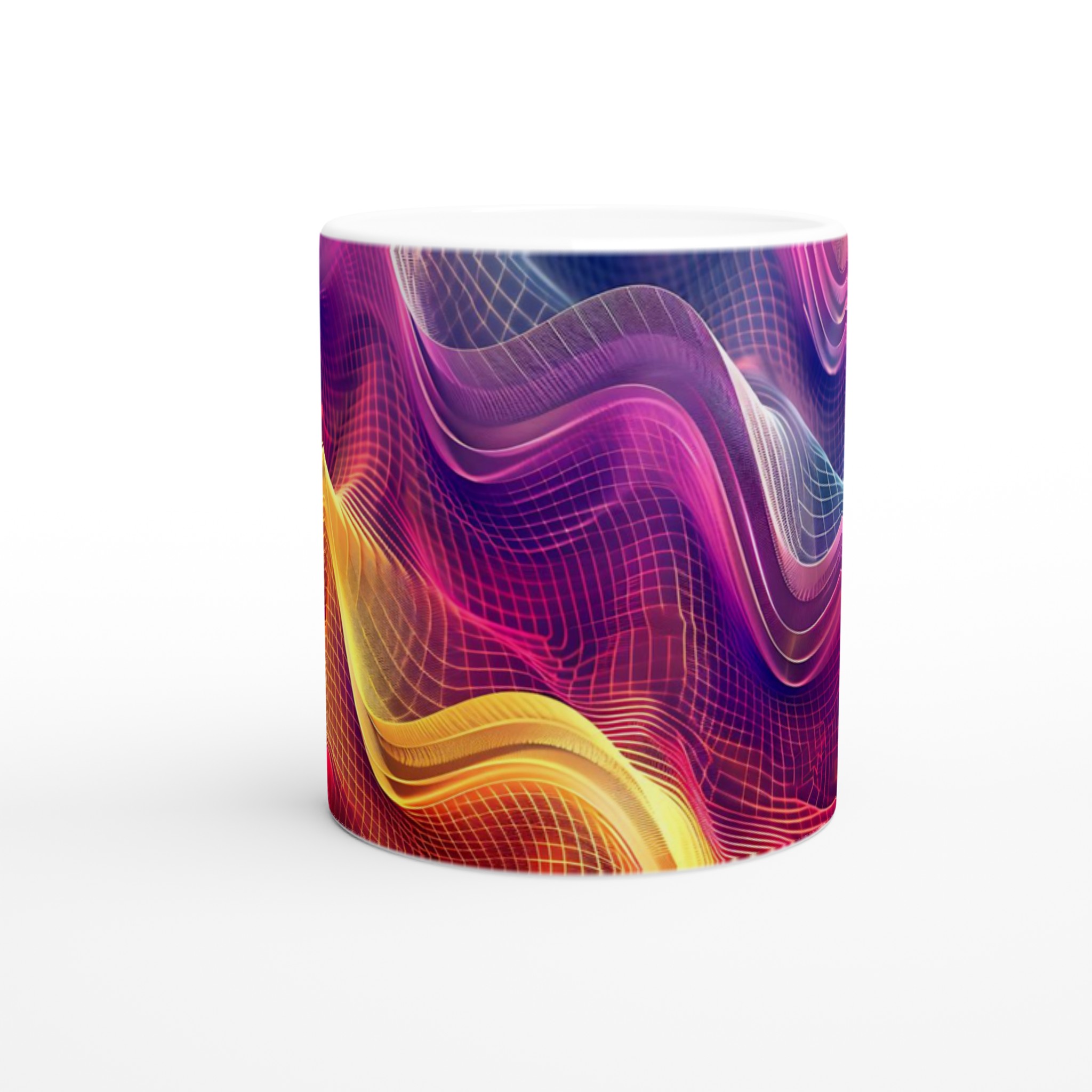 Vit 11oz keramisk mugg med livfull abstrakt design i flera färger 8 3a66ce82-65b2-4e8c-b4c4-eec7c5f2385a