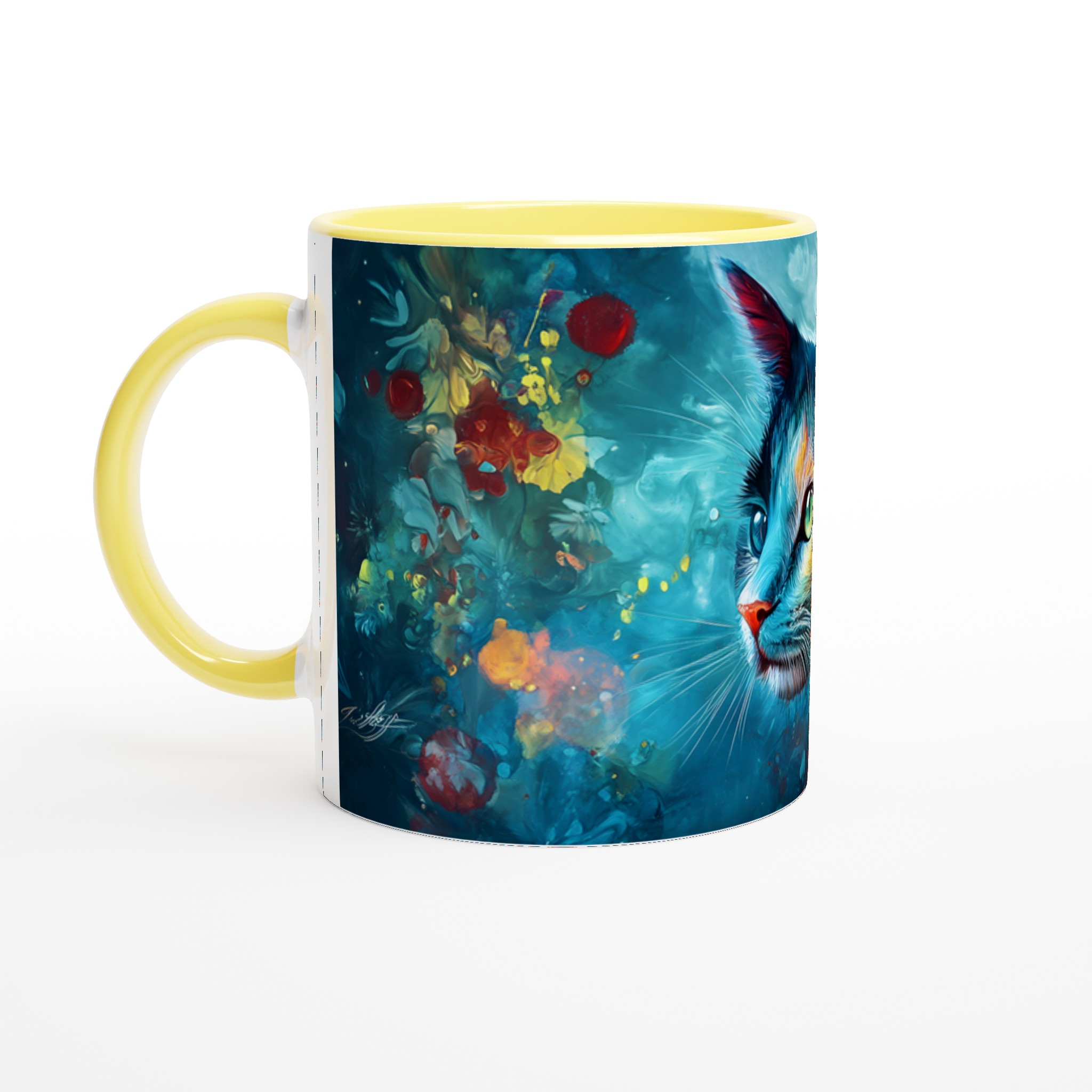 Färgsprakande Kattkonst Mugg – 11 oz Keramikmugg för kaffeälskare i sju levande färger 3 3ac453da-c021-467d-9e33-479c356b7175