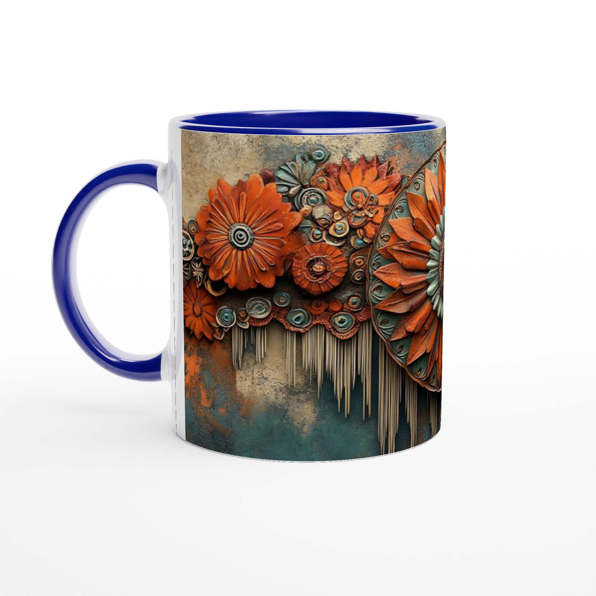 Abstrakt Mandala-inspirerad keramikmugg – Konstnärlig Kopp med Organiska Former och Rustika Toner 2 3af510b1-f1dd-48db-a14f-5f24232bbed7