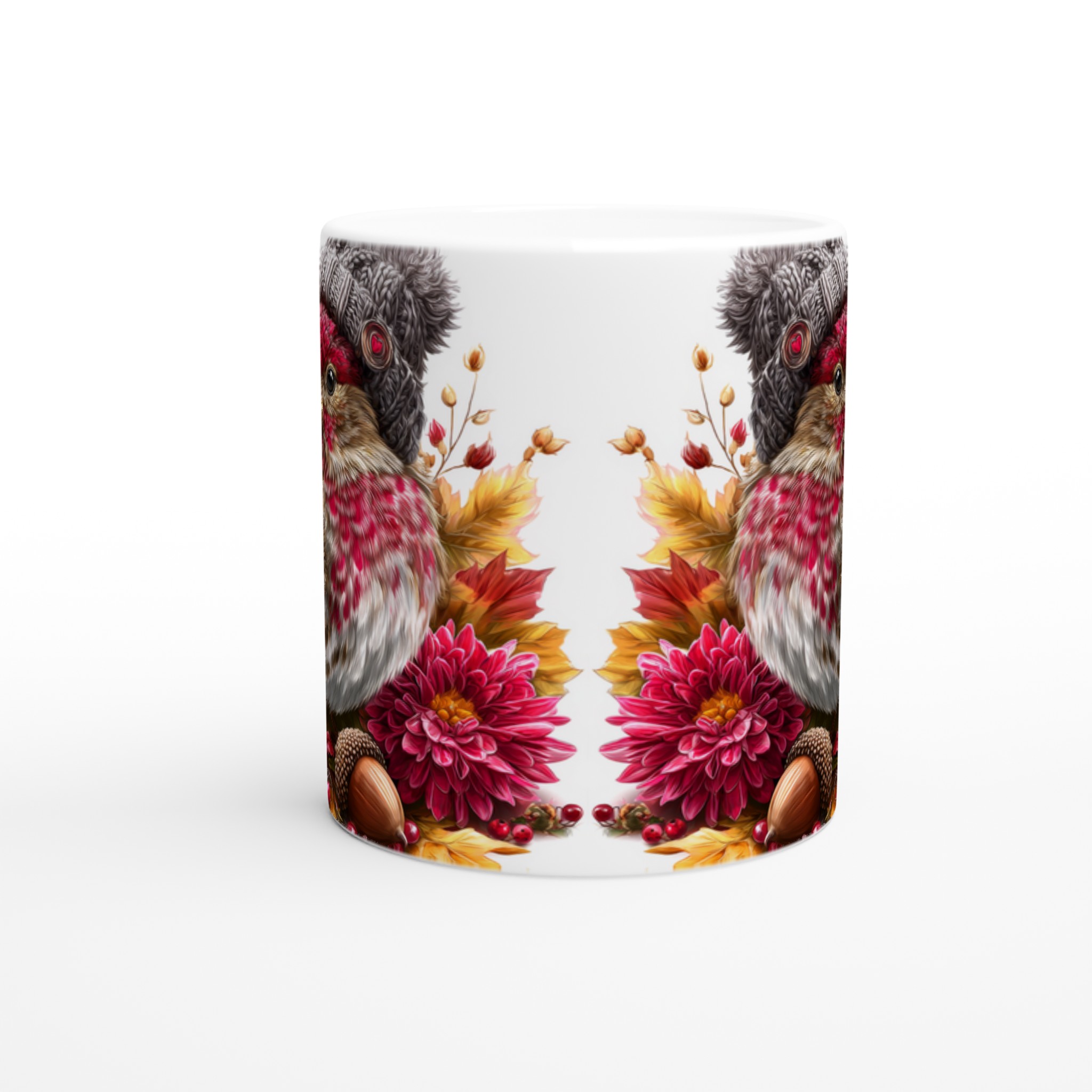 Vit 11oz keramisk mugg med höstfågelmotiv – välj din favoritfärg för vardagsmys 8 3aff0d21-12f8-40b5-9a31-86d675493811