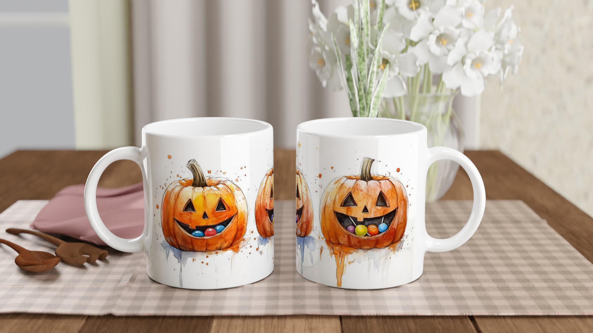 Glad Akvarell Pumpa Mugg – Levande Halloween Motiv på 11oz Keramisk Mugg 10 3b0acf1e-49c2-440c-a78a-c5982a4be4e8