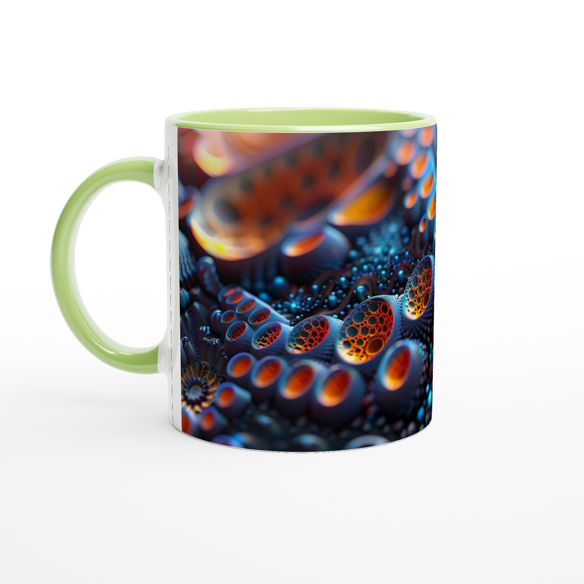 Abstrakt Fraktal Konst Mugg – 11oz Keramisk Kaffekopp i Intensiva Färger 8 3b18c9a7-91f9-4133-8530-8c498d361b30