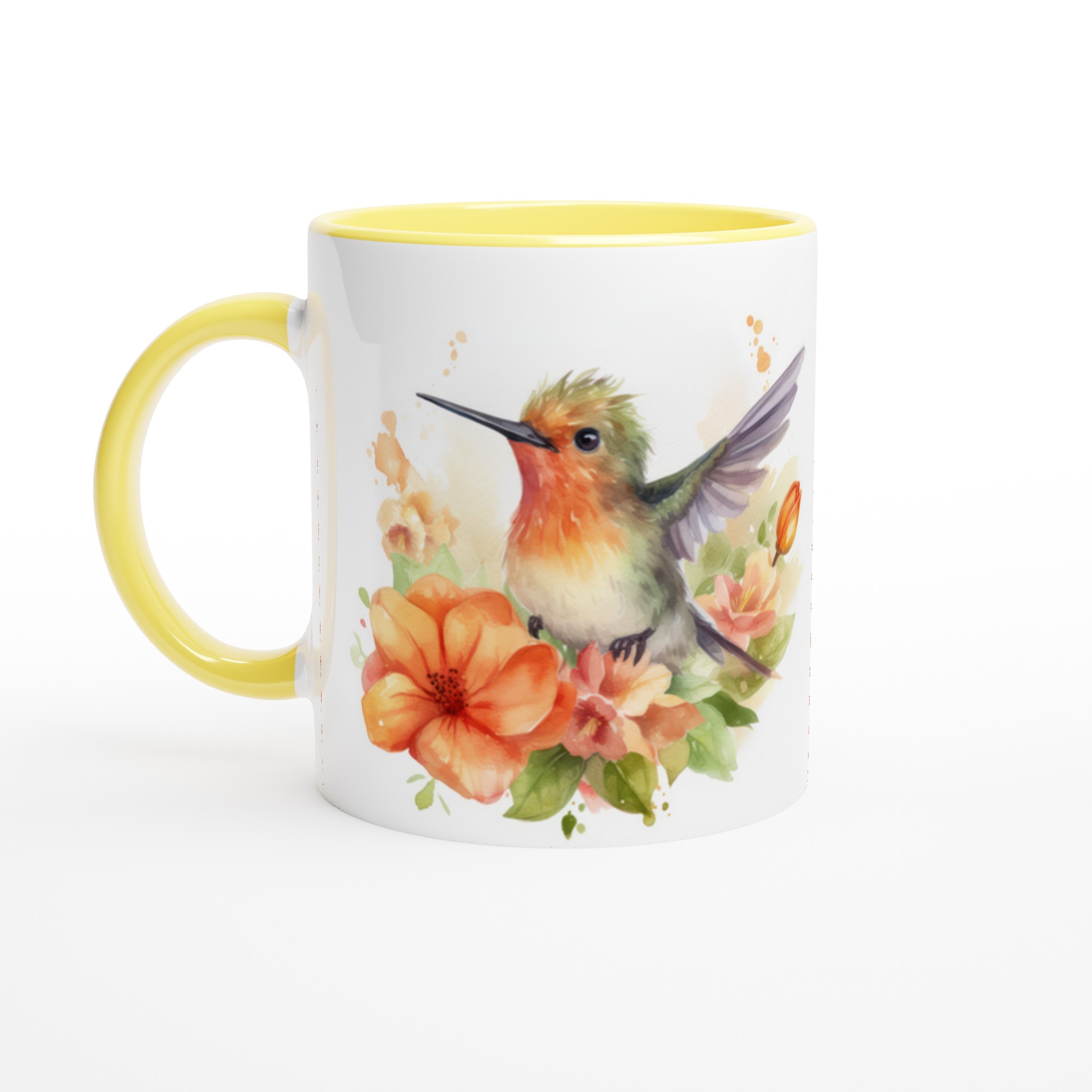 Vit 11oz keramisk mugg med charmig kolibri och blommor – välj din perfekta färgton 3 3b6d42cf-bdf0-4118-a2e0-538f68e7f783