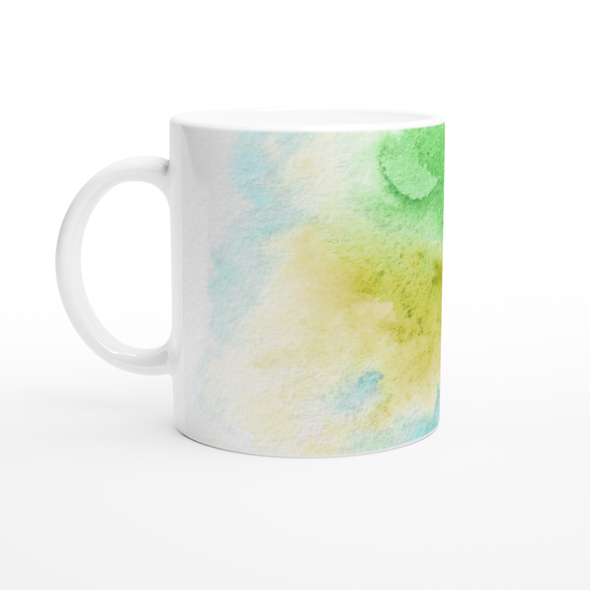 Vit 11oz keramisk mugg med akvarellmönster i lugna, mjuka färger – välj din favoritfärg på muggen 1 3b74c0d5-4001-4887-b6db-3e09afe64ec7