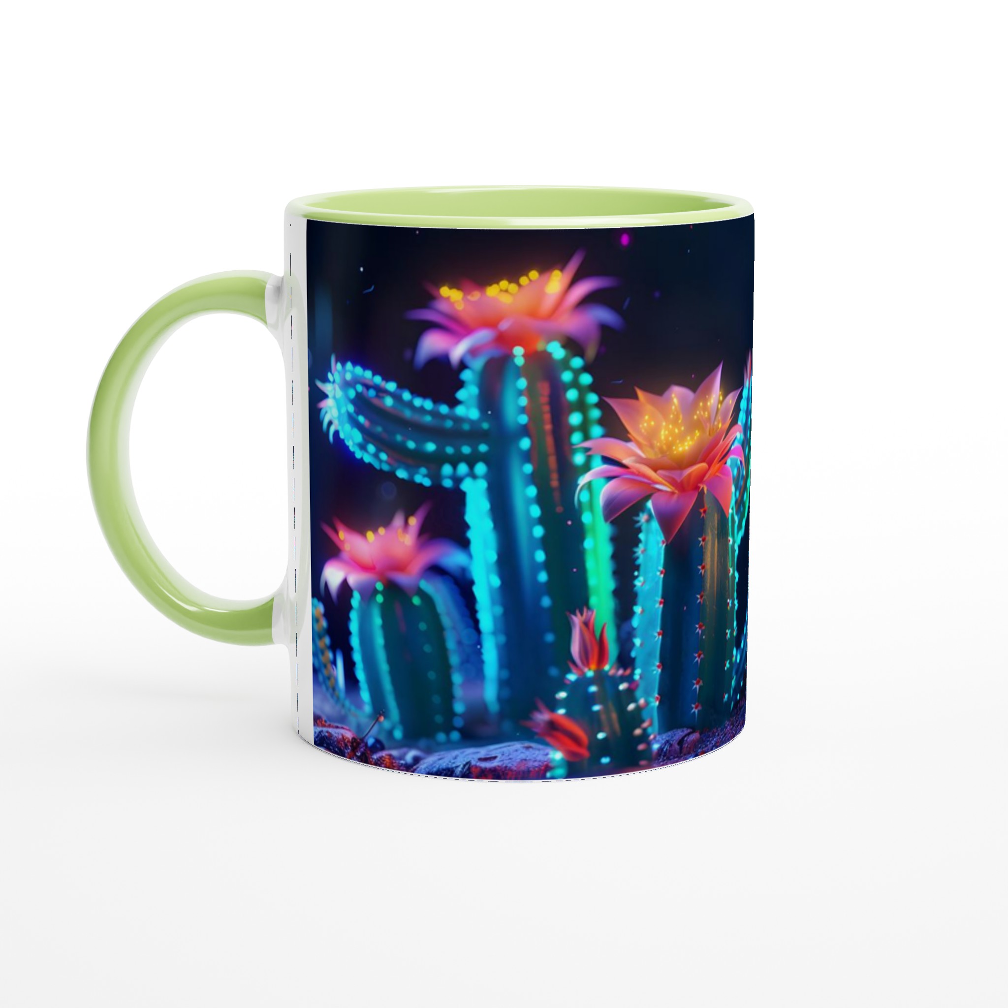 Neon Cactus Dröm Mugg – 11oz Keramisk Kaffekopp med Levande UV-Blommande Kaktusmotiv i Valfri Färg 7 3b8690a1-1172-4321-98f4-96981eae0f20
