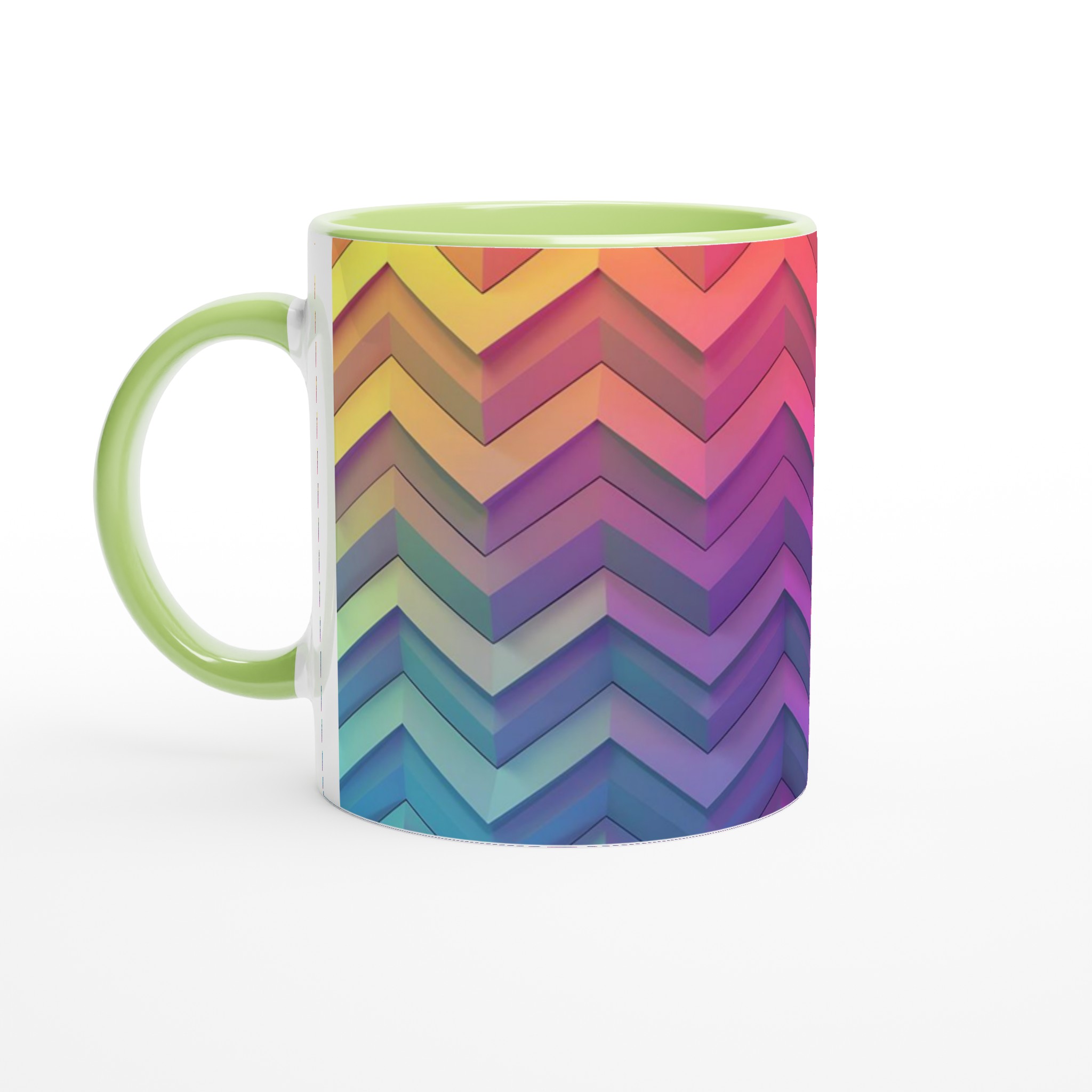 Chevron Rainbow Kaffemugg – Färgsprakande 11oz Keramikmugg för en pigg start på dagen 7 3b96ff91-11bb-4d41-a612-58342d4c7193
