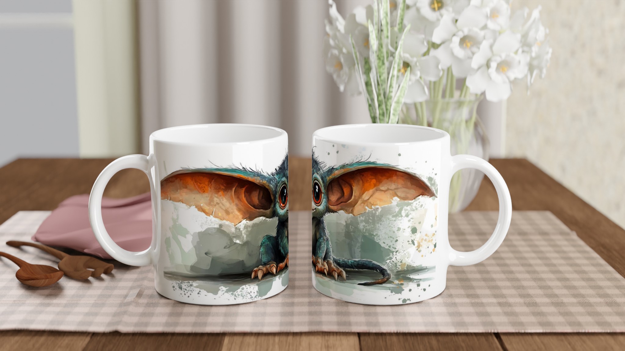 Söt Gosig Gremlin Mugg - Charmig 11oz Keramisk Mugg för Fantasifulla Dryckesstunder 10 3bae1e3d-6400-4dbd-8e5e-19b15a4605c8