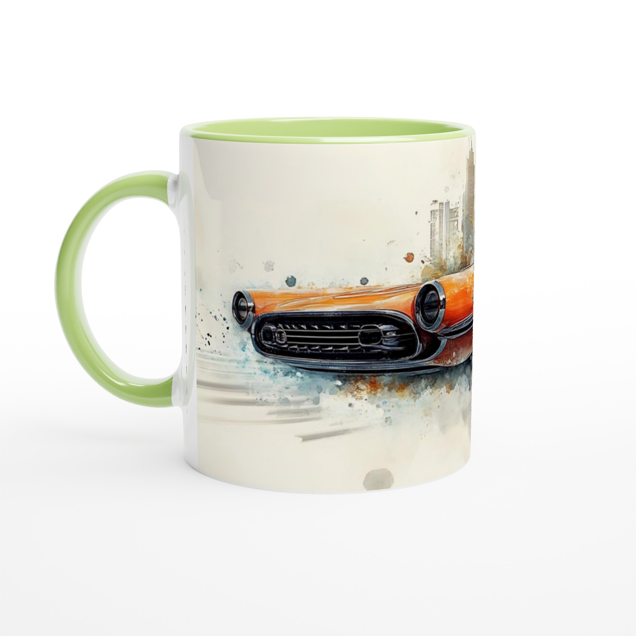 Retro Road Trip: Vibrant Watercolor Classic Car Mugg - 11oz Keramisk Kaffemugg i ditt val av 7 färger 7 3bbdf70a-cb35-4e03-af6b-528e22a95110