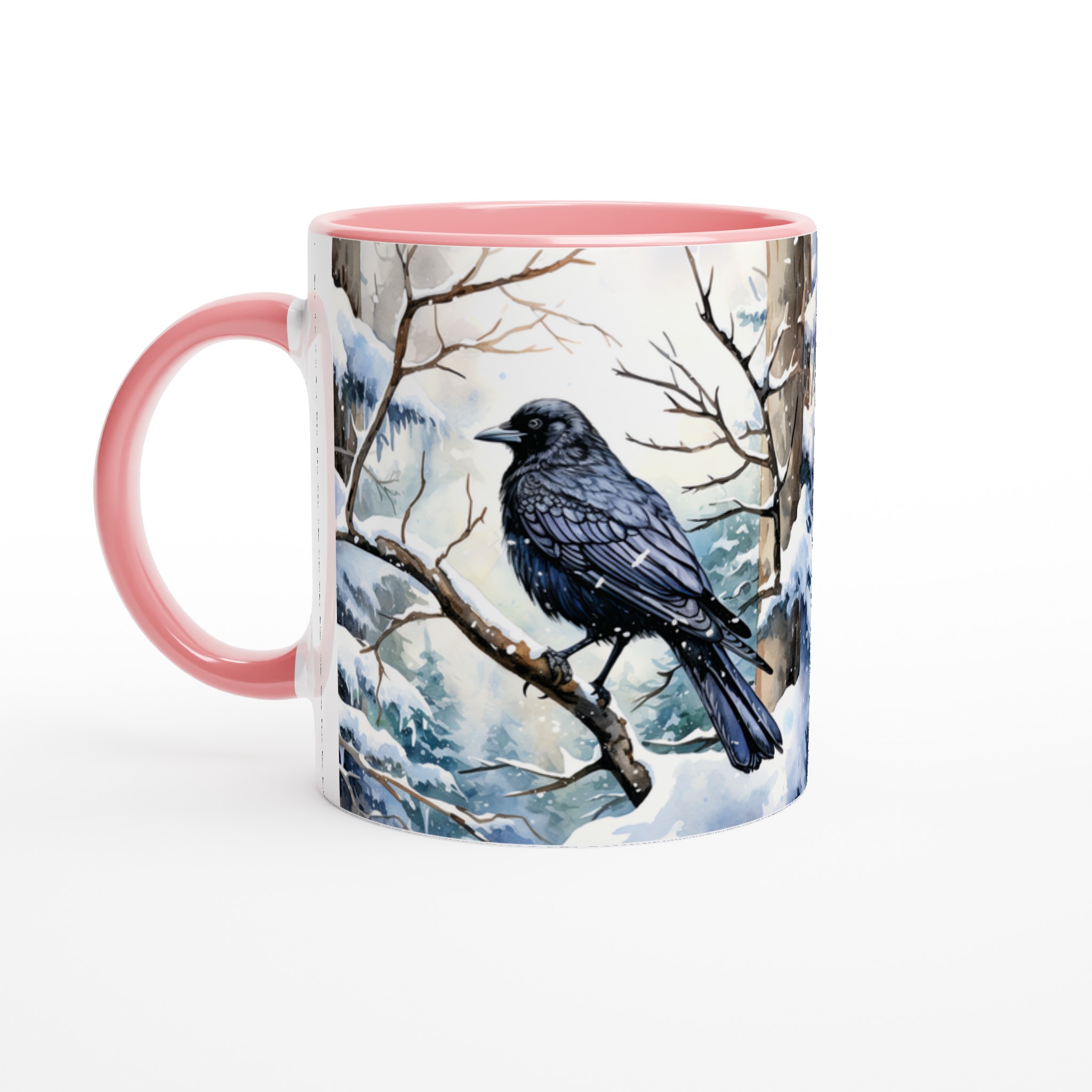 Vit 11oz keramisk mugg med vinterkråka - välj mellan sju eleganta keramiska färger 6 3bfa7b4b-52fd-4475-b0f6-56e15eee0225