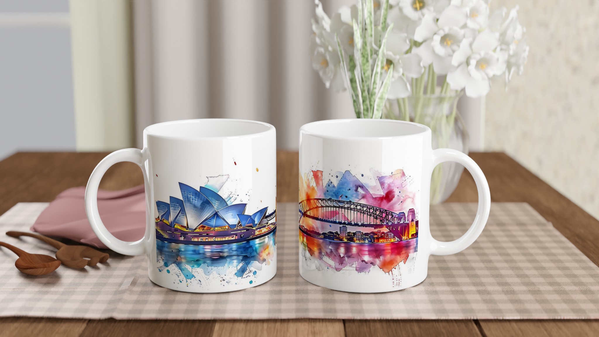 Sydney Skyline Akvarell Mugg – Färgstark Keramisk Kaffekopp 11oz 10 3c067eb1-fce2-4c25-b196-9f76bb6a9b8f
