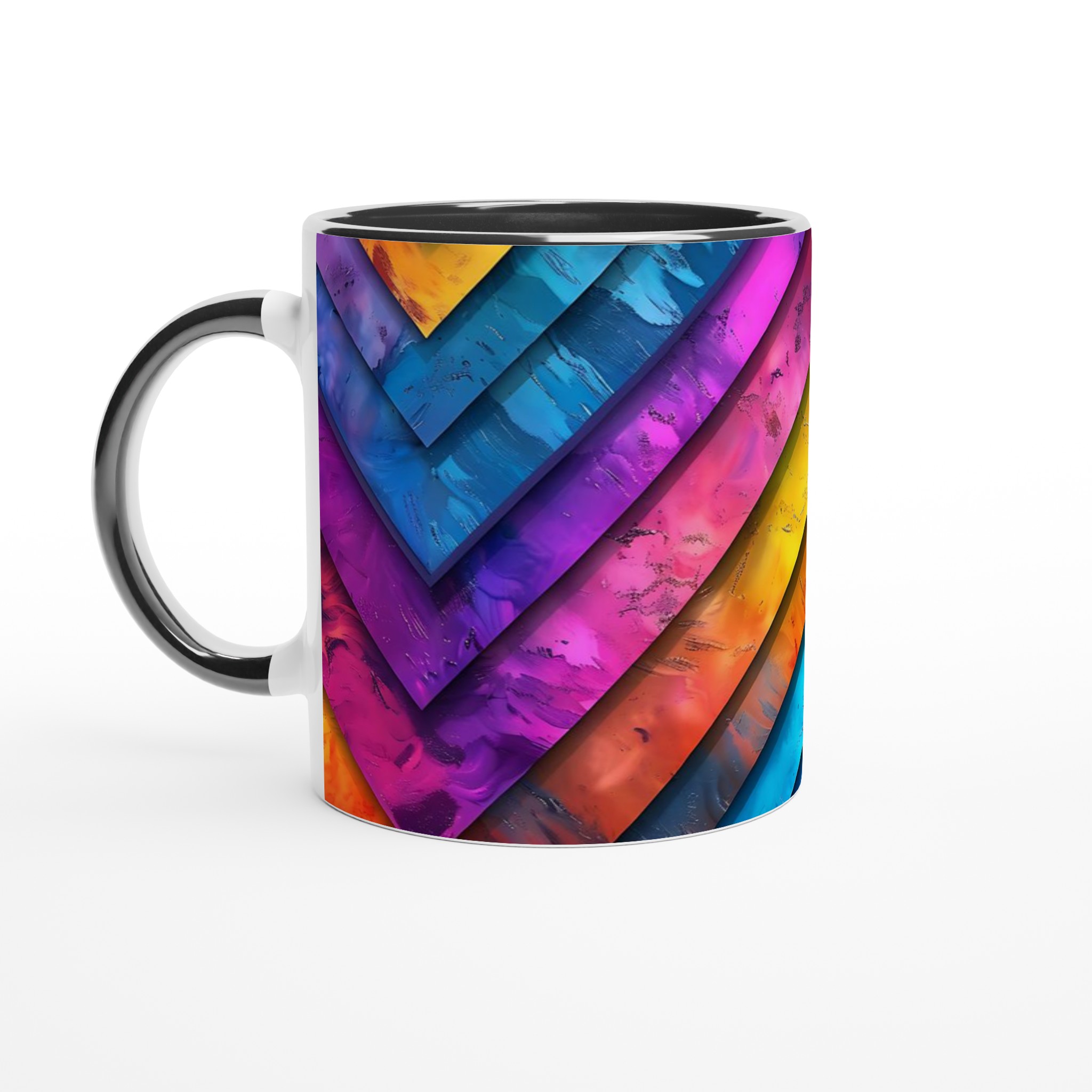 Abstrakt Målad Keramikmugg - 11oz, Välj mellan 7 levande färger 4 3c1d83bc-644d-4cca-9d40-26caf5bfe948