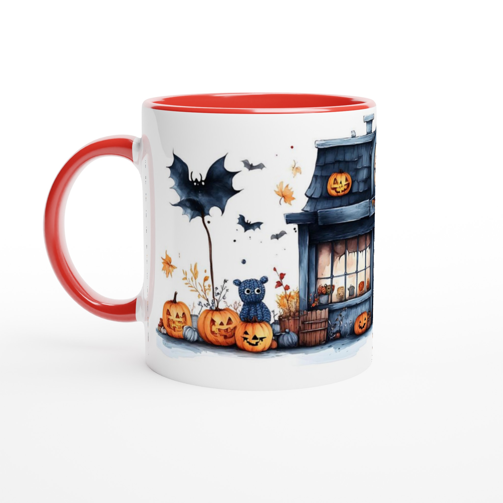 Mysig Halloween Mugg – Spöklikt Huset & Pumpor för Skrämmande Goda Drycker 5 3c22db55-350a-4899-b944-da622e19961a
