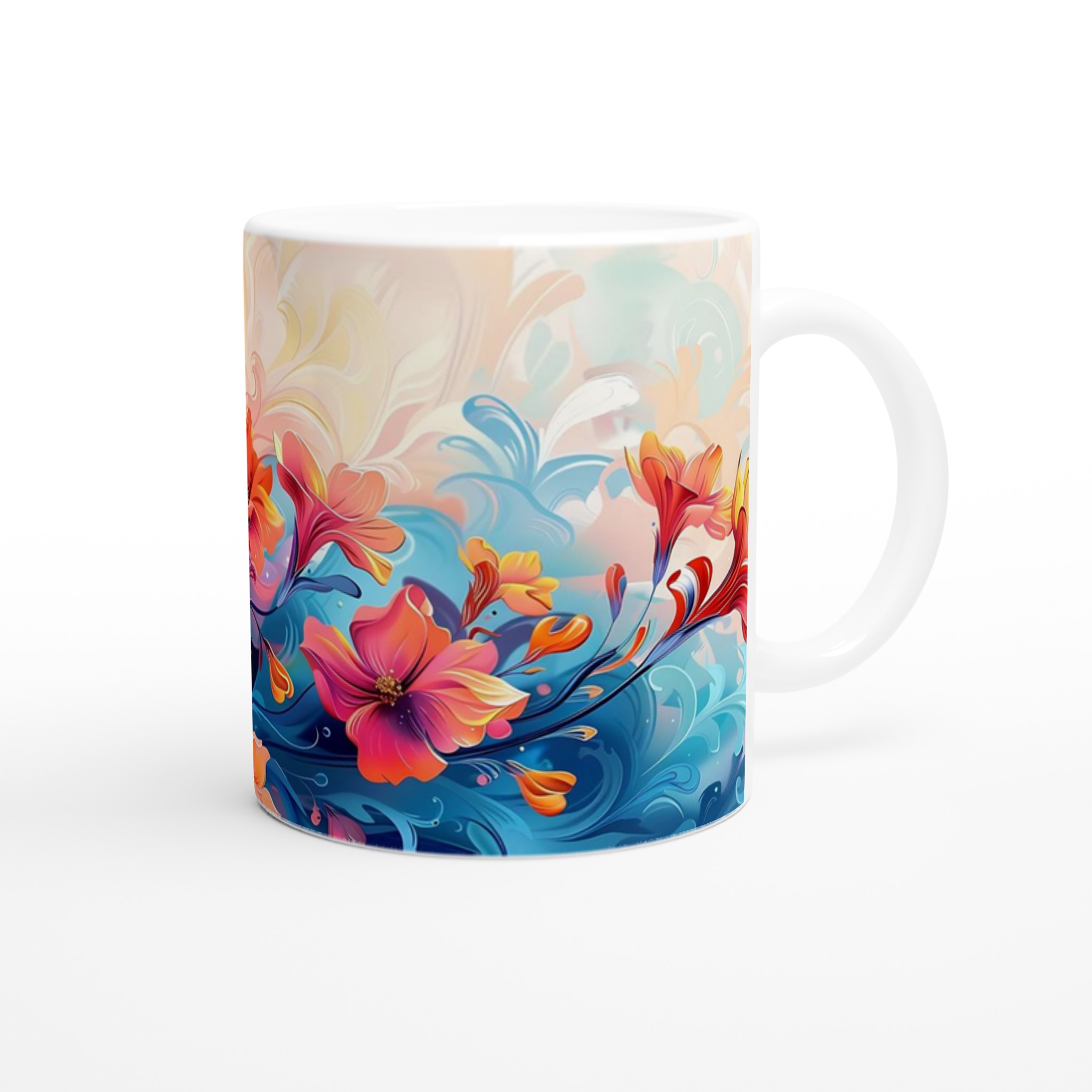 Abstrakt Blommig Konst Mugg – Livfulla Nyanser & Konstnärlig Elegans, Välj Bland Flera Färger 9 3c2959f6-d10b-42b2-9364-7656c849c623