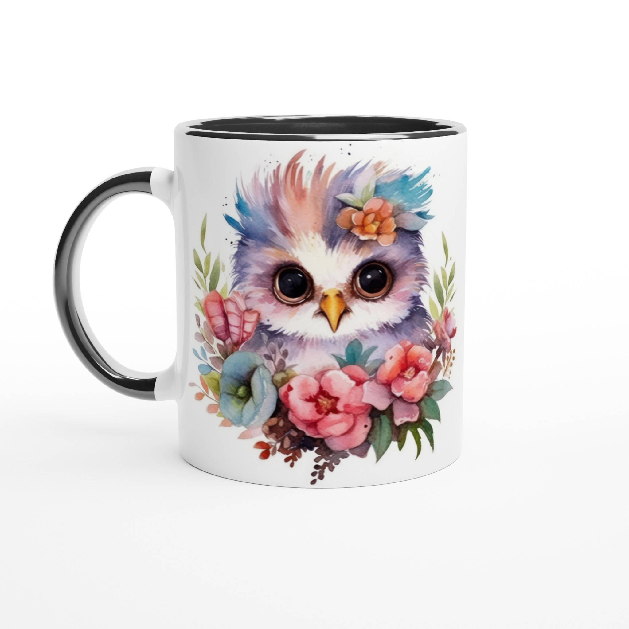 Vit 11oz keramisk mugg med bedårande ugglemotiv i mjuka pastellfärger – välj bland sju unika keramfärger 4 3c3da092-cb60-46bc-b652-a0871ad10442
