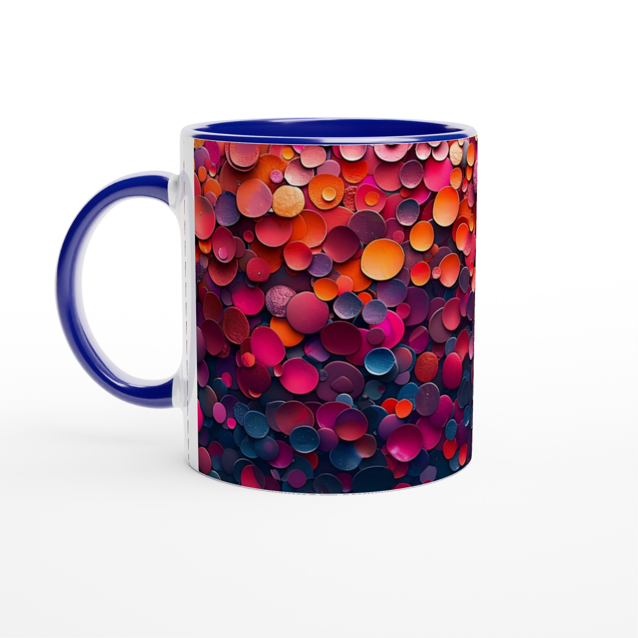 Abstrakt Konstmugg i Keramik – 11oz med Färgexplosion i Rosa, Orange och Blått 2 3c4c5bac-5f92-42a3-a020-7f2af2d2a4d9