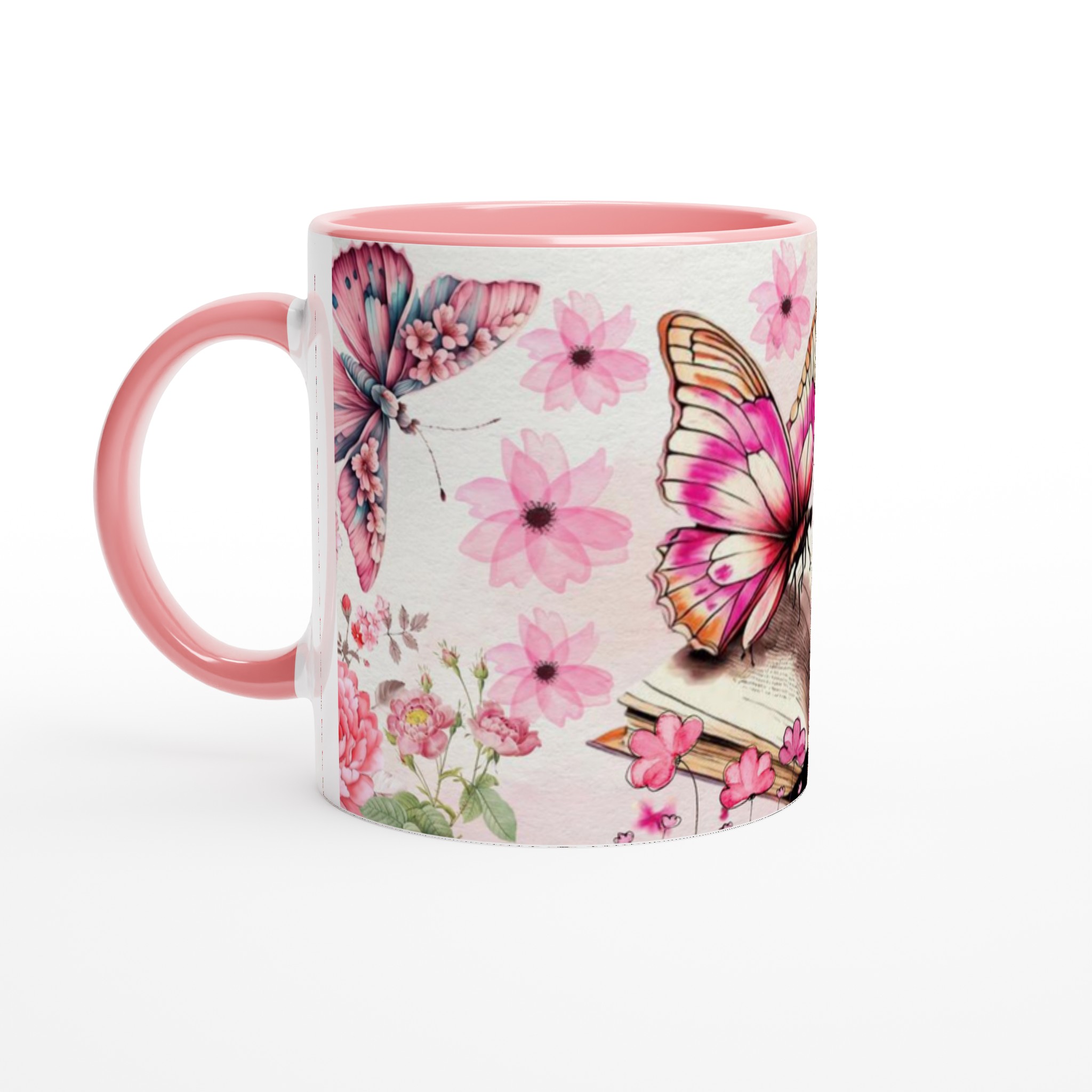 Vit 11oz keramisk mugg med blomstrande fjärilsmotiv – välj bland flera färgstarka keramiska nyanser 6 3c523db5-9909-4e12-9a9a-5ec1c72fddcb