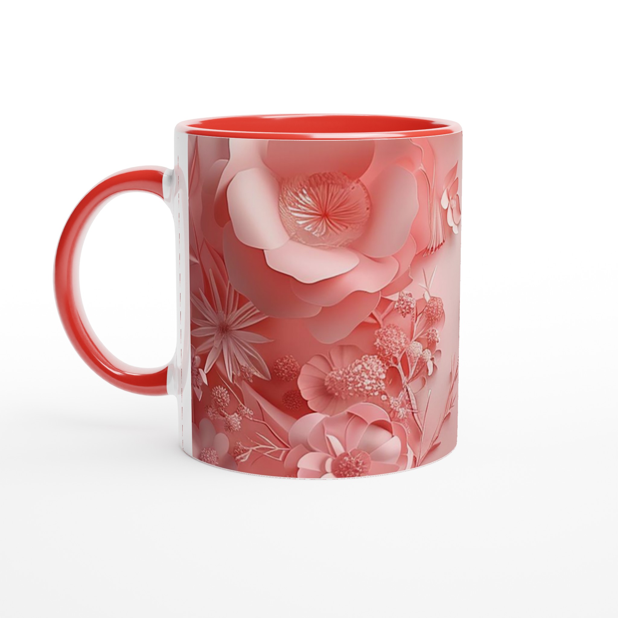 Vit 11oz Keramisk Mugg med Blommönster i Rosa och Flera Färger 5 3c8232f3-4af5-43b4-9837-7c3a4bbf4f90