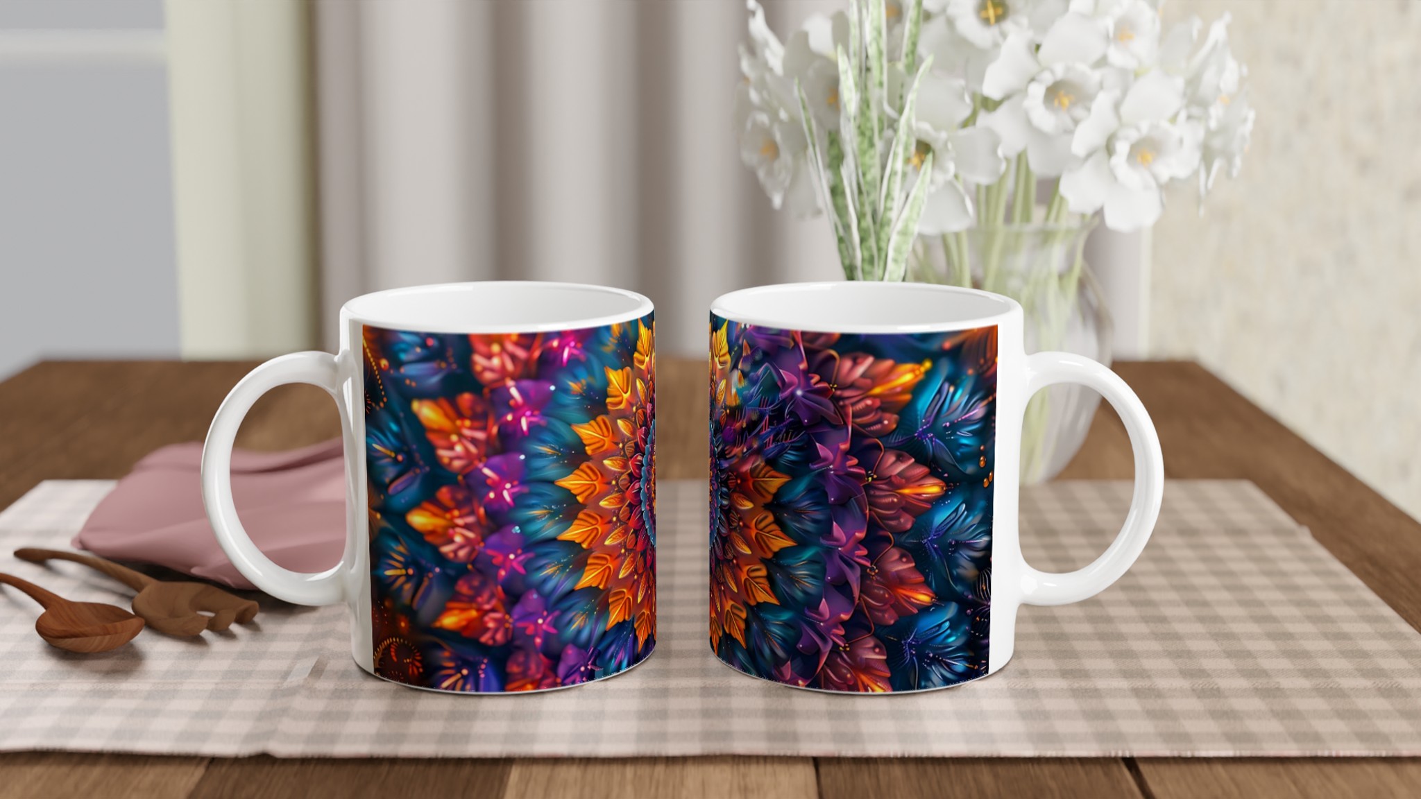 Mångfärgad Mandala Keramikmugg - 11oz Konstnärlig Kaffekopp i ditt val av sju livfulla färger 10 3c8c120d-09e2-48f5-a652-8eef3f1d6b3a