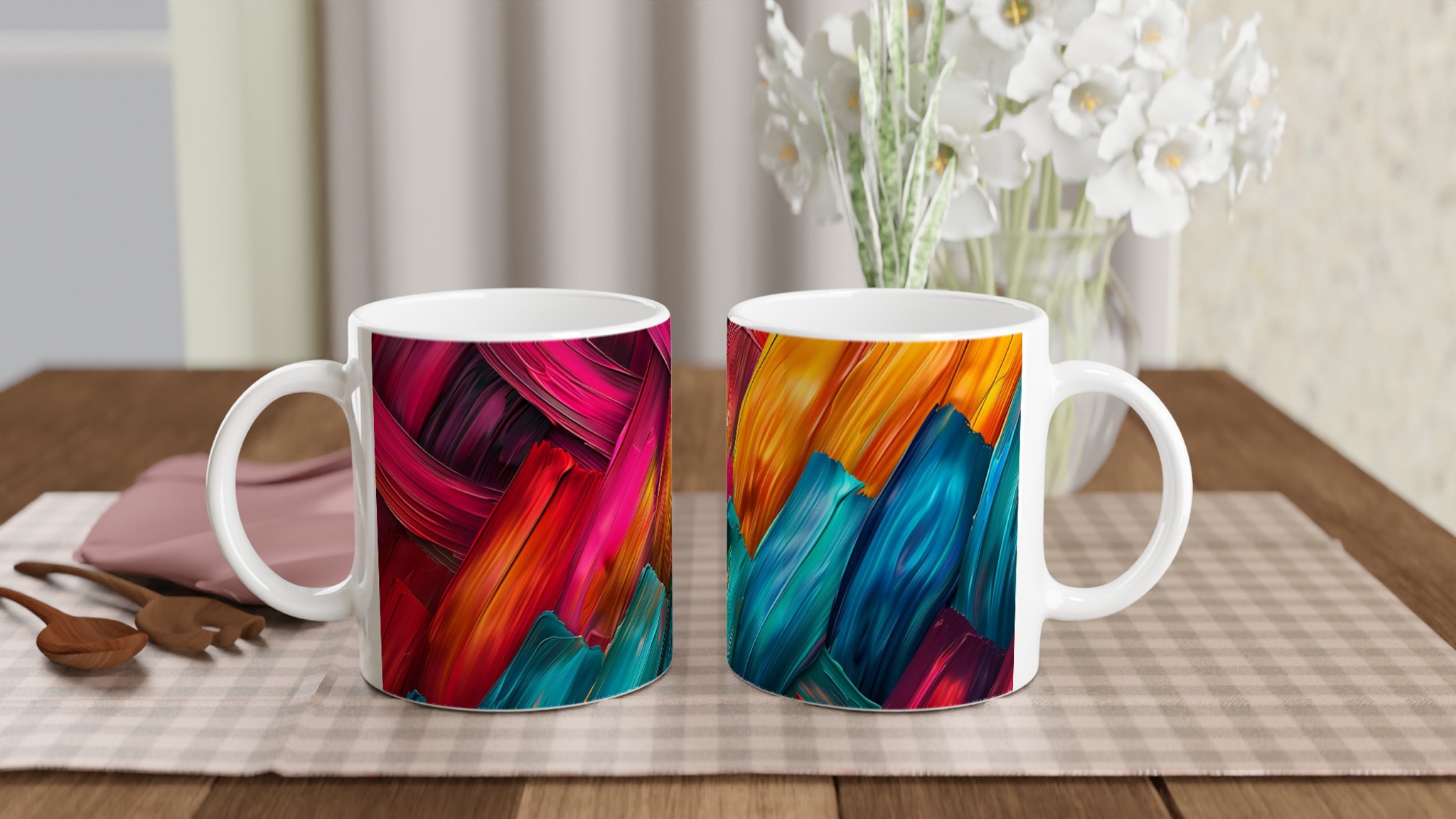 Vit 11oz keramisk mugg med levande färgexplosion – välj bland sju stilfulla nyanser 10 3c91265a-c11b-402e-bc70-04f547a92403