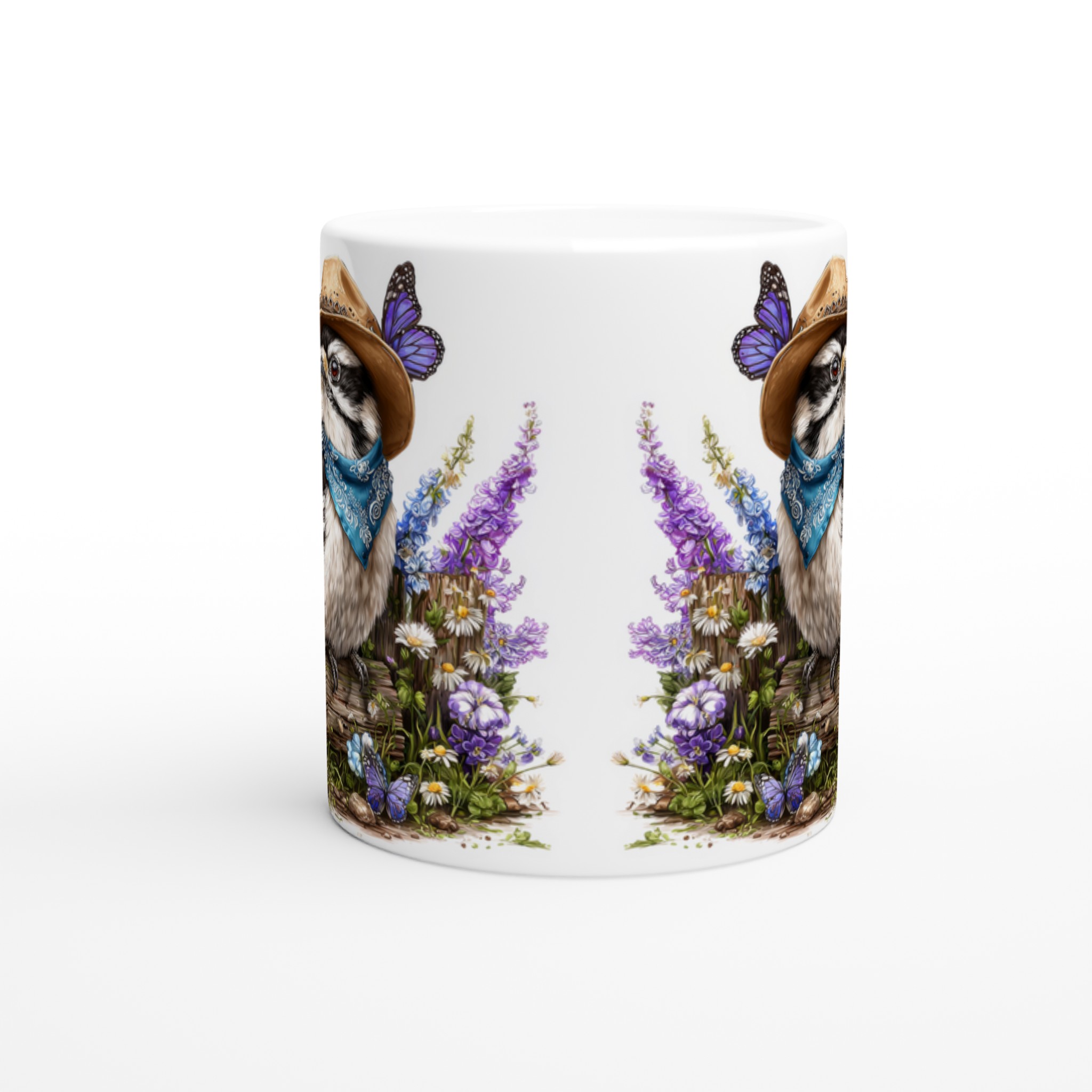 Charmig Vit 11oz Keramikmugg med Färgstark Fågel och Sommarblommor – Välj Din Färg! 8 3c990294-8e82-4dd3-bda5-538bf3fffc4f