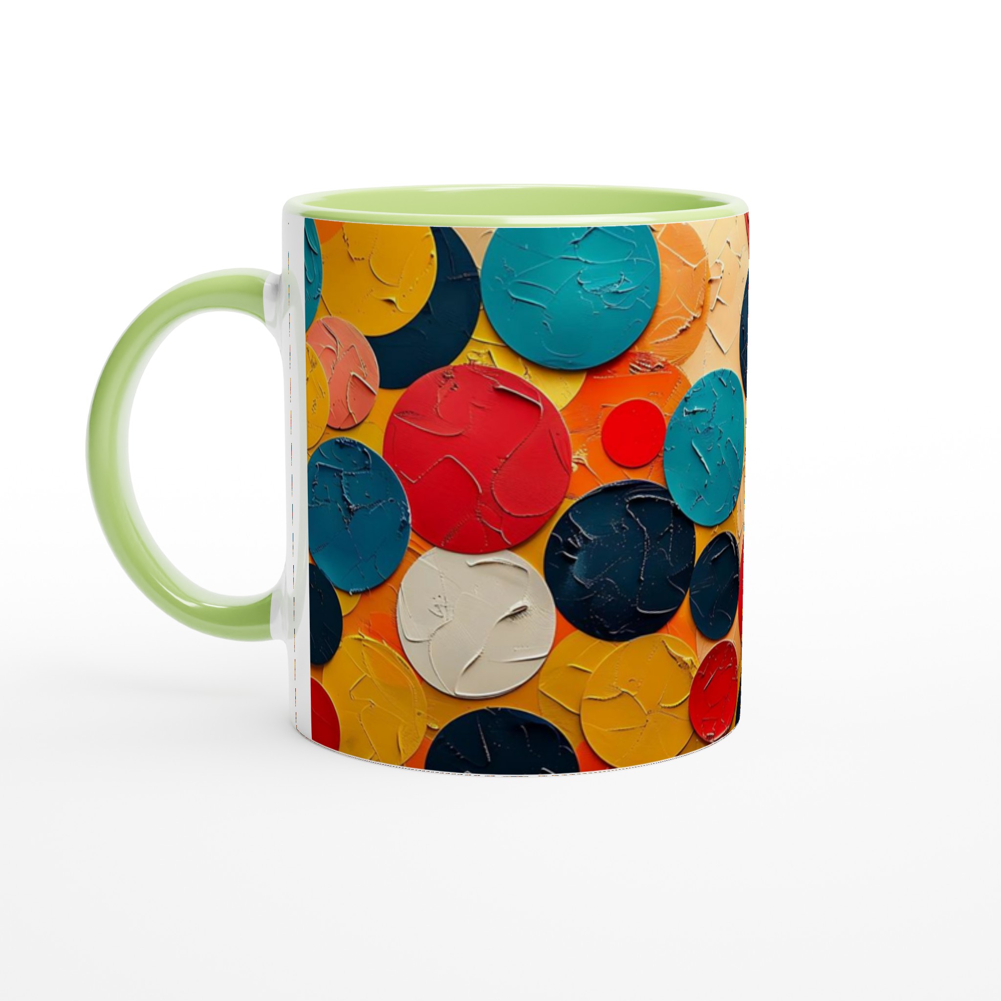 Abstrakt Pop Art Keramikmugg - 11oz, Levande Cirklar 7 3ca09f2f-edf6-4a35-9a55-d62619239bdf