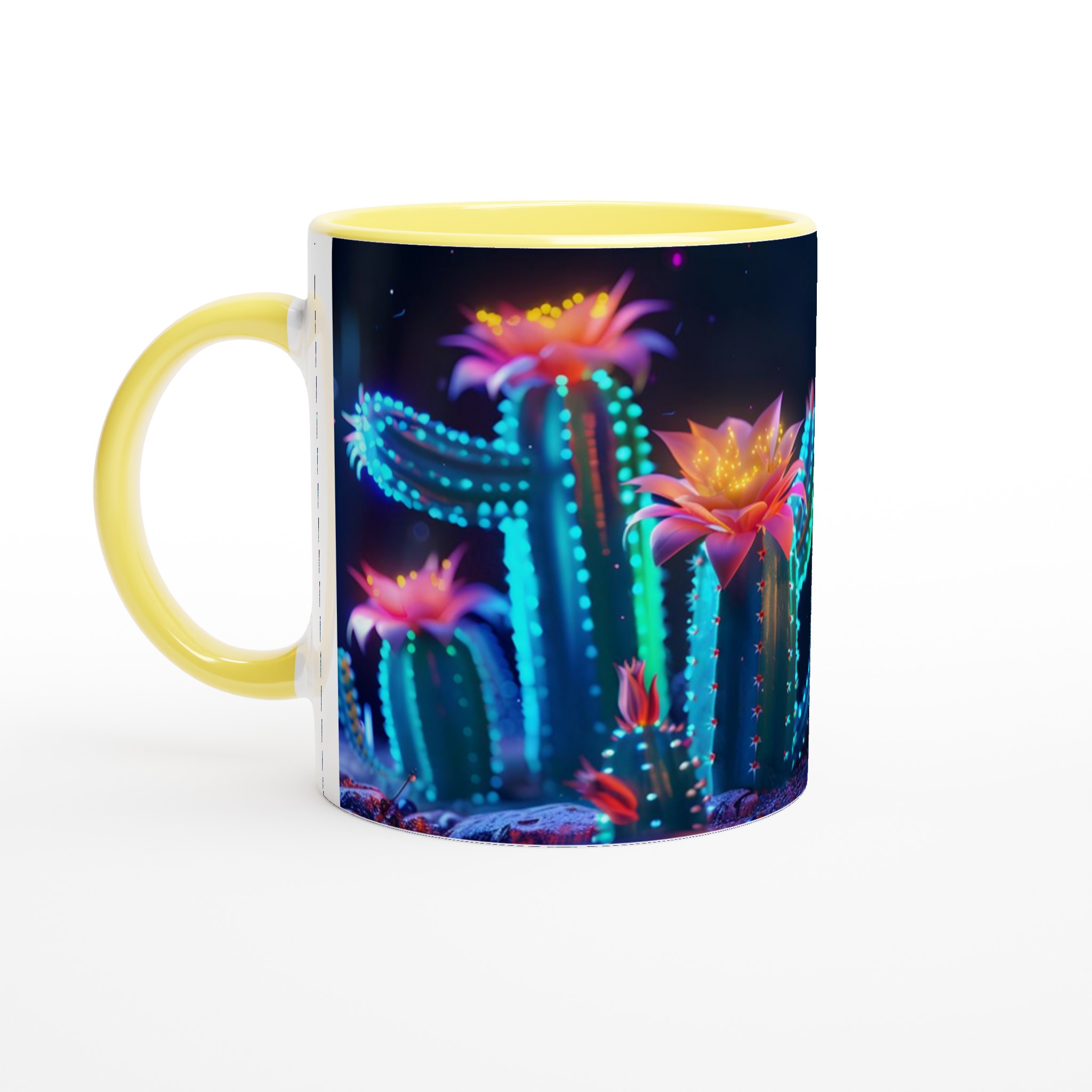 Neon Cactus Dröm Mugg – 11oz Keramisk Kaffekopp med Levande UV-Blommande Kaktusmotiv i Valfri Färg 3 3cc19847-621d-4a40-a9b1-73bb18635cf7