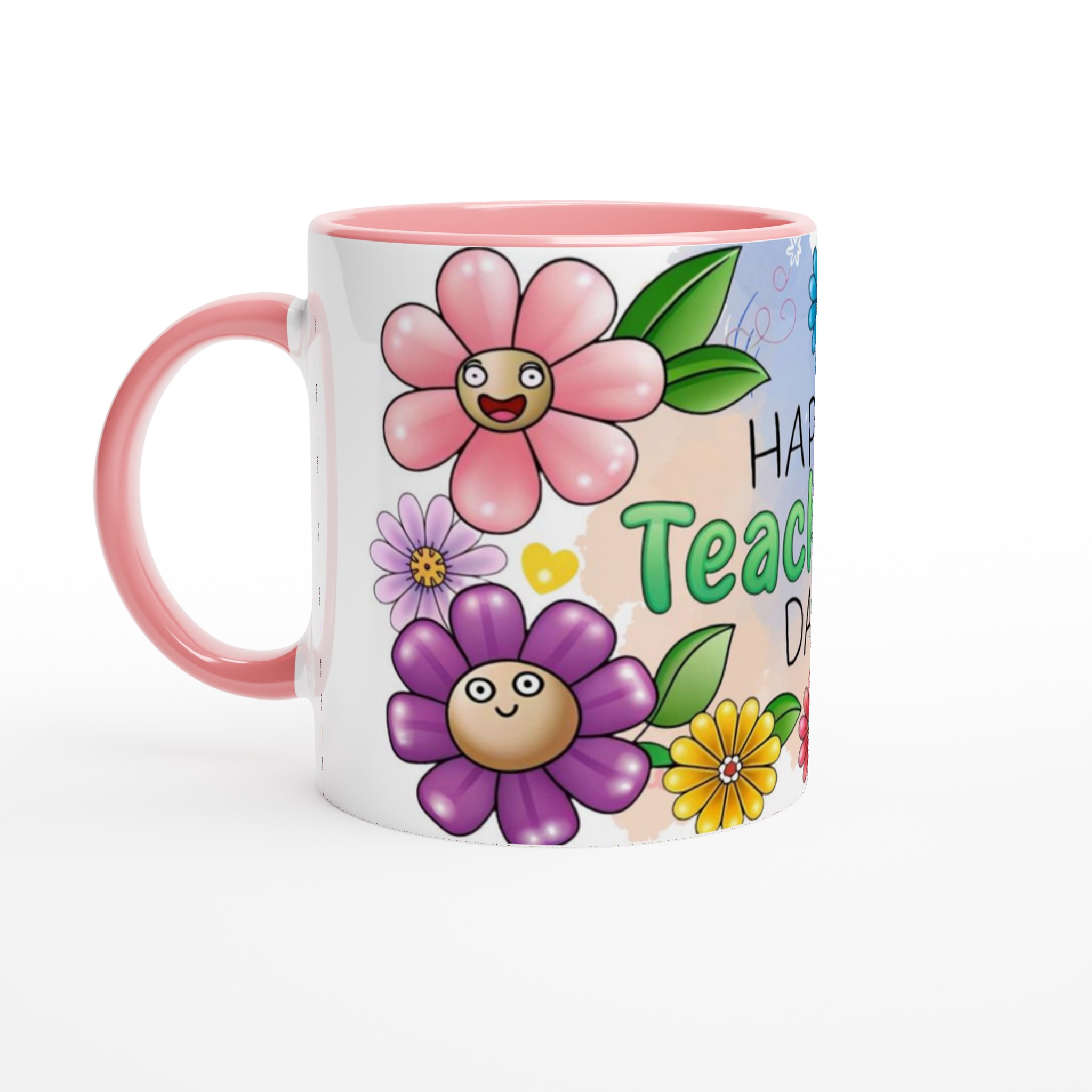 Happy Teacher's Day Ceramic Mug – Bright Floral Fun in Your Choice of Seven Colors 6 3cd34329-5807-4324-b051-ac7c3ae4b397