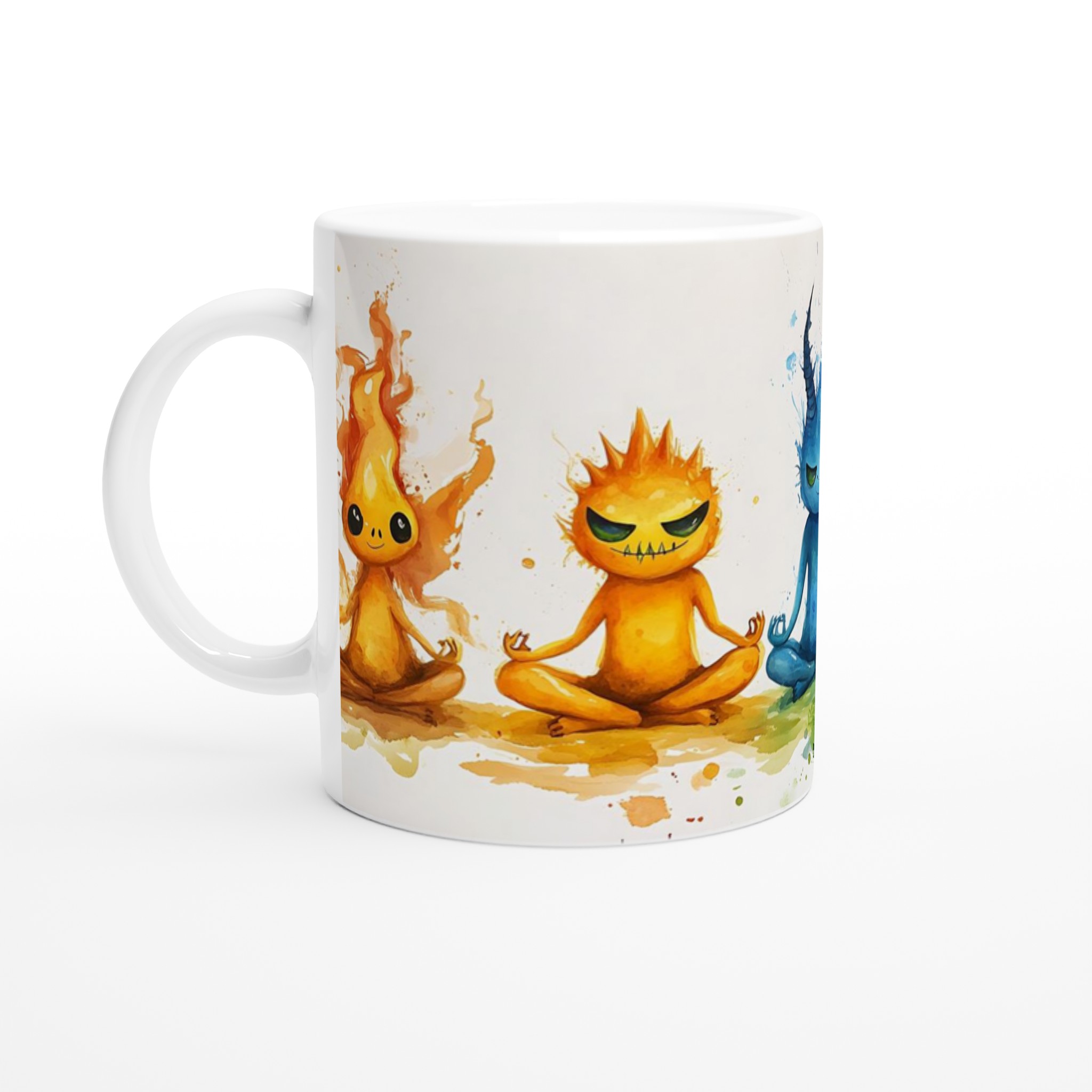 Meditating Elemental Spirits Keramikmugg - 11oz Konstnärlig Kopp för Balans & Glädje 1 3d928ff6-74b4-464c-ac13-4abac7b22c75