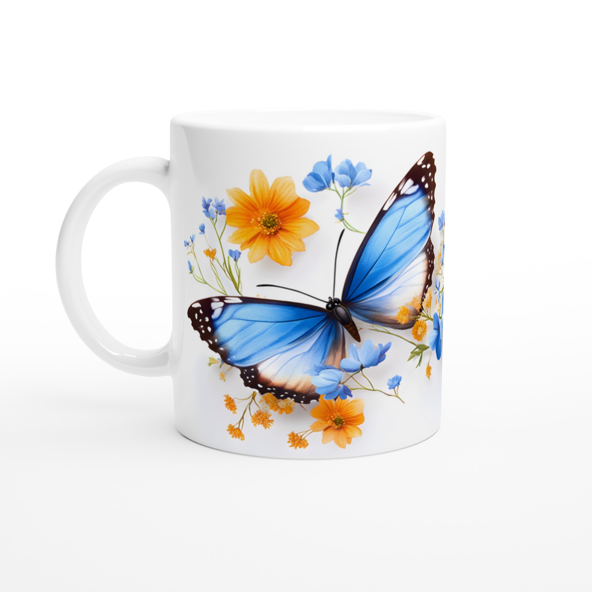 Fjärilsparads Mugg – 11oz Keramisk Mugg med Livfulla Fjärilar och Blommor i Flera Färger 1 3db780a8-3565-4775-a3af-5f156765c112