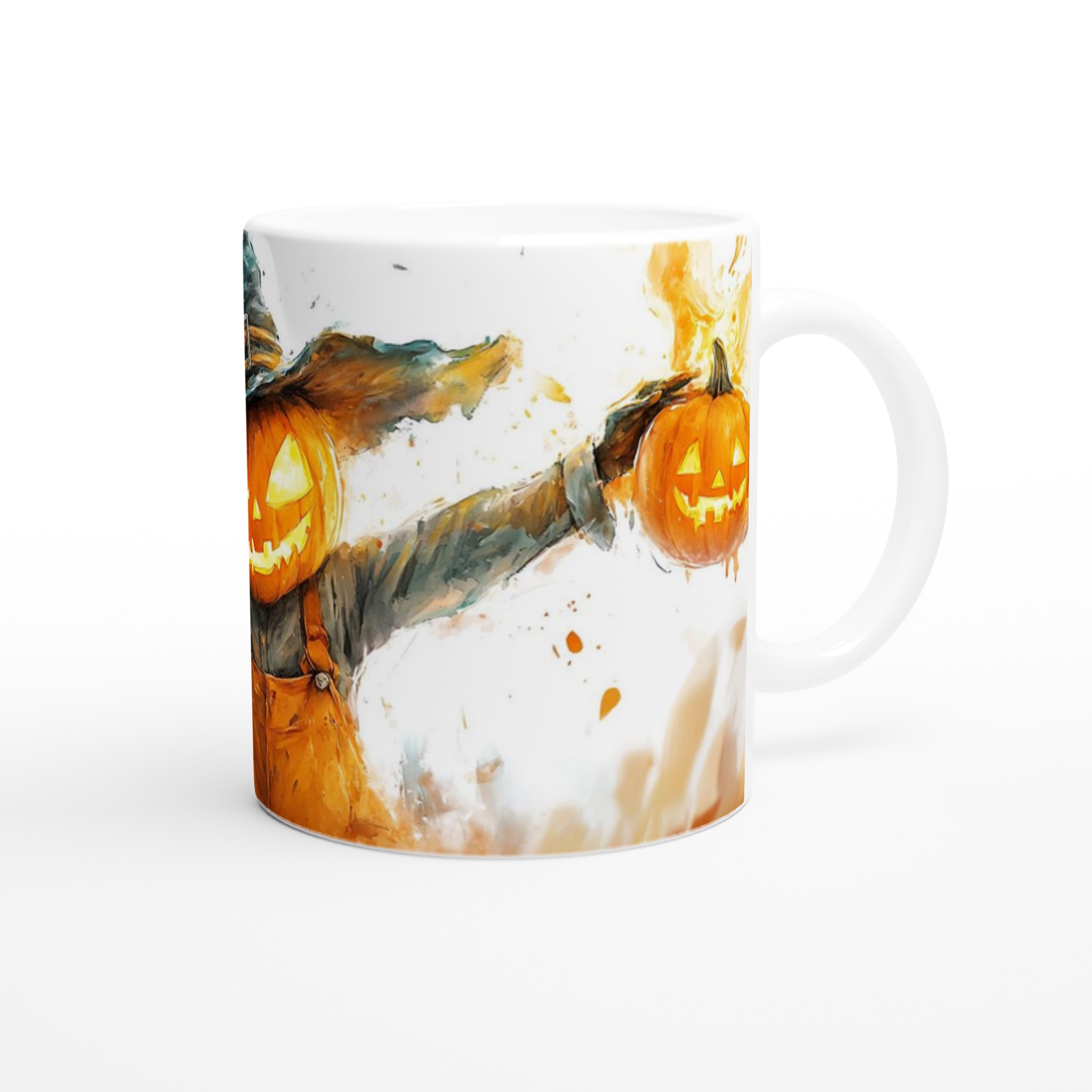 Mystisk Pumpa Skrämsel: Skräckinjagande Halloween Keramikmugg i ditt färgval – 11oz Vit Vit Keramikmugg 9 3dd8accc-529b-43d0-bad2-14c19e6d1c69