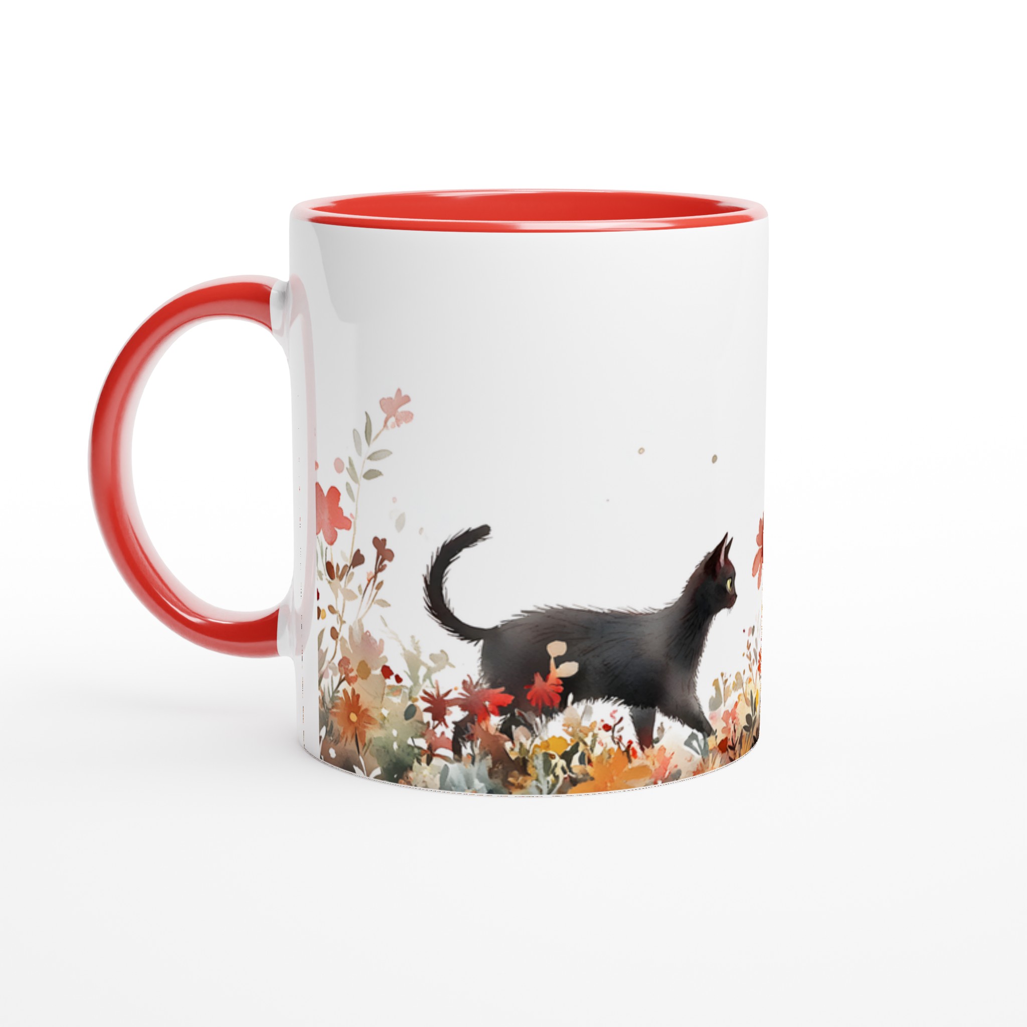 Magisk Katt & Höstblomster – 11oz Keramisk Mugg i Valfri Färg 5 3dedc280-c70b-47d2-8204-4f7d5492cfc5