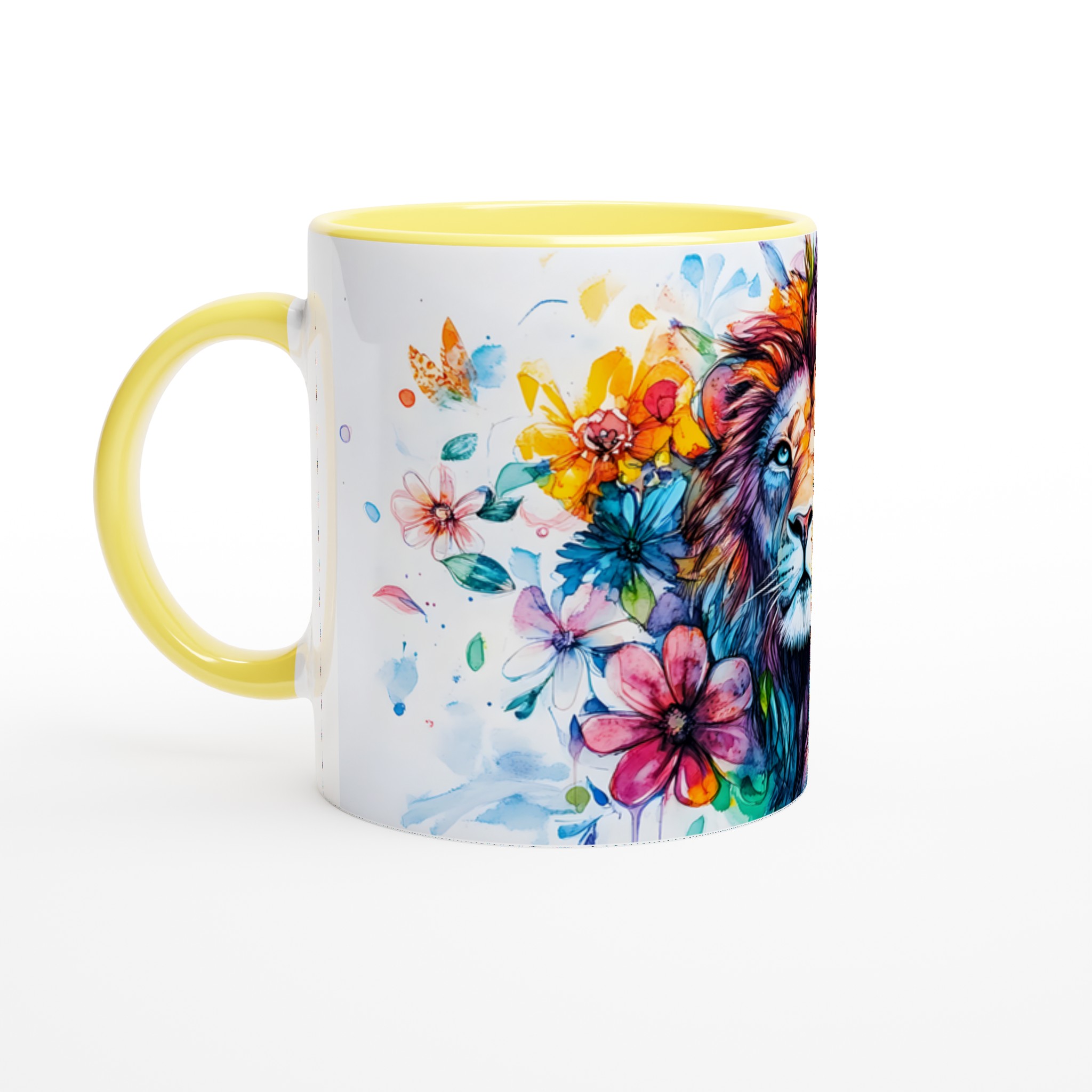 Färgsprakande Lejon Akvarell Mugg – Uttrycksfull 11oz Keramikmugg i ditt Val av Sju Livfulla Färger 3 3dfb61fc-522e-4f27-a0df-8c40e08cc1e6